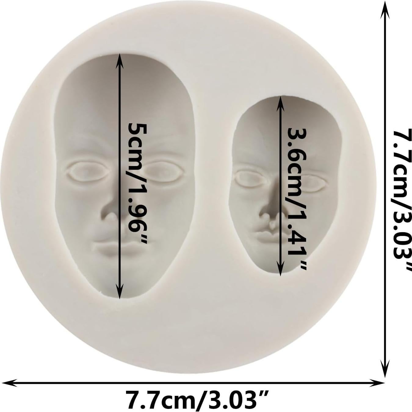 Molde de Silicona de Cara Humana MINFEIDMS 8x7 cm