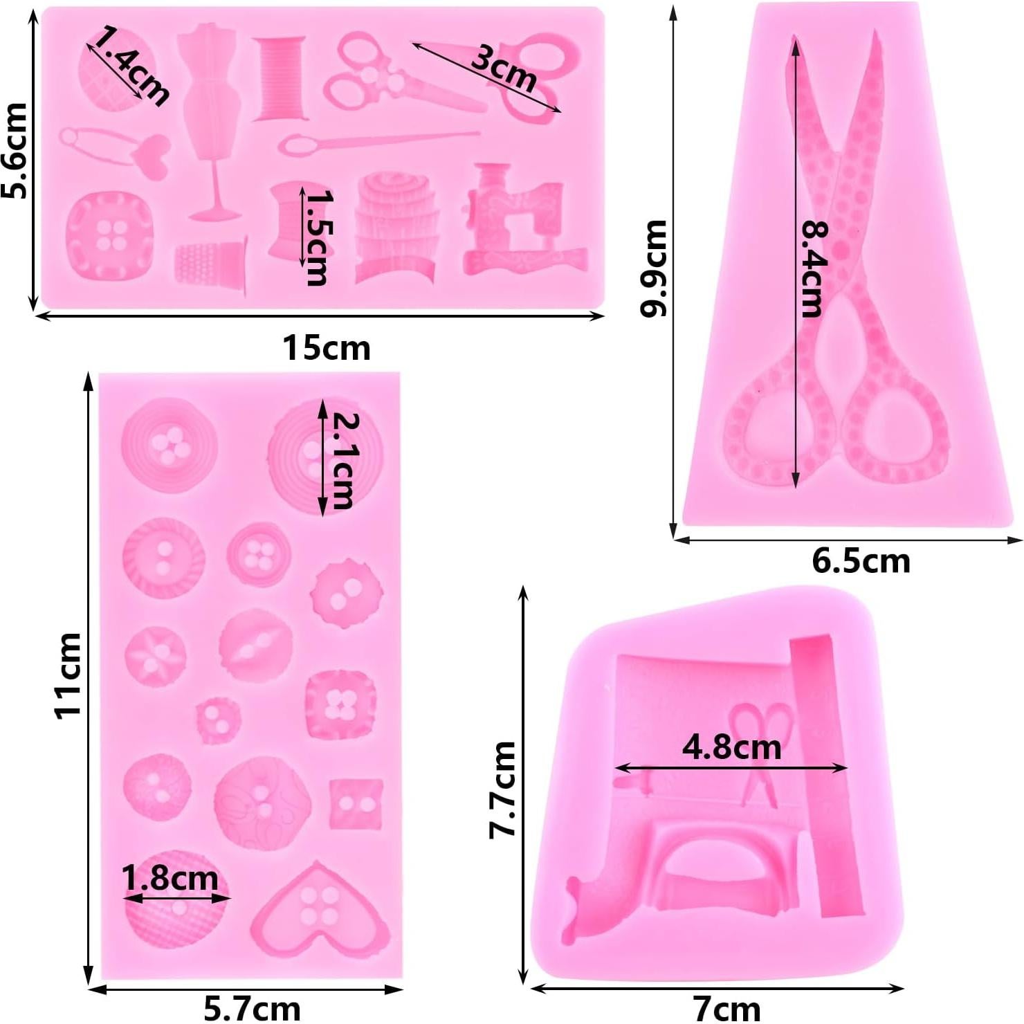 Moldes de Silicona para Herramientas de Costura ZiXiang - Set de 4
