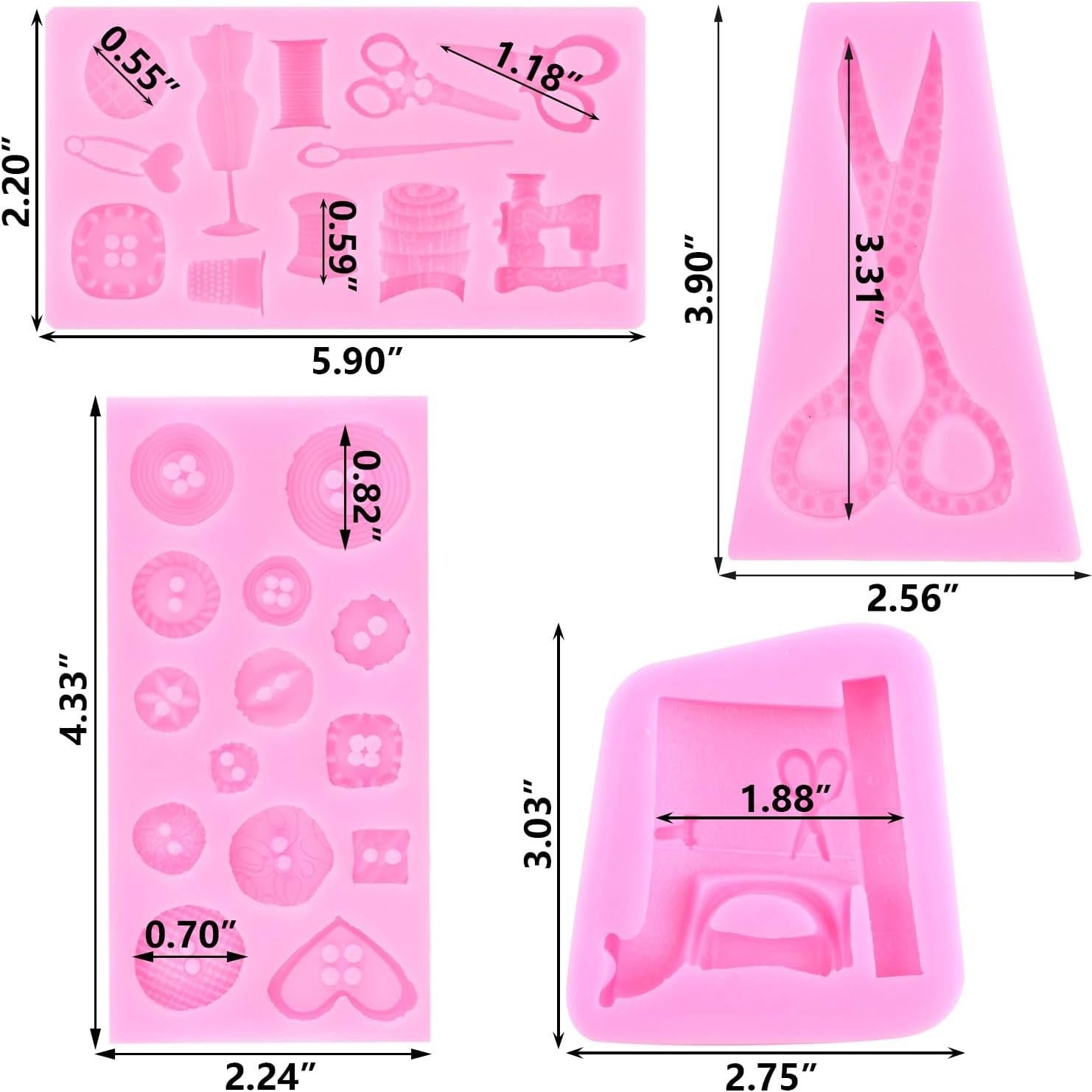 Moldes de Silicona para Herramientas de Costura ZiXiang - Set de 4