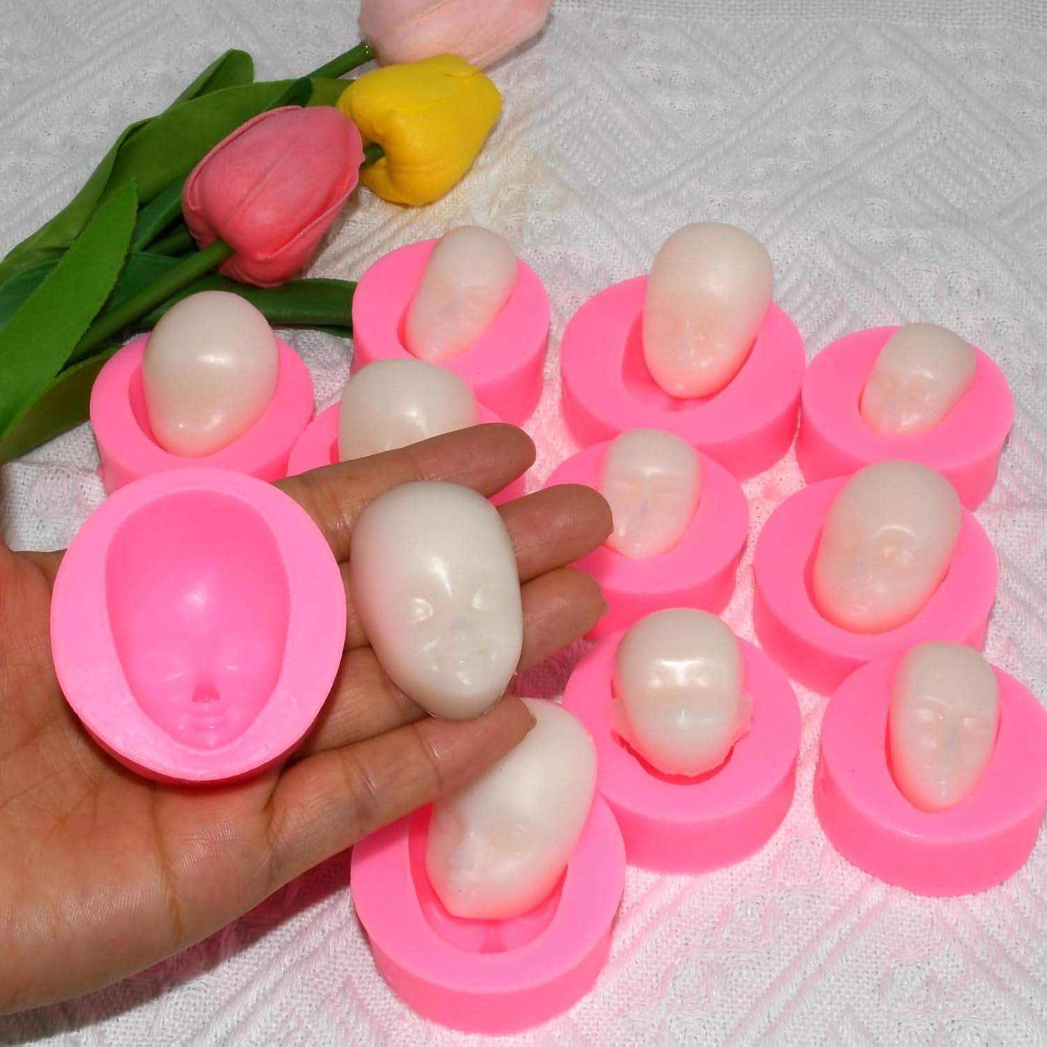 Molde de Silicona Kackaidi 13 Pcs Cara Humana para Fondant