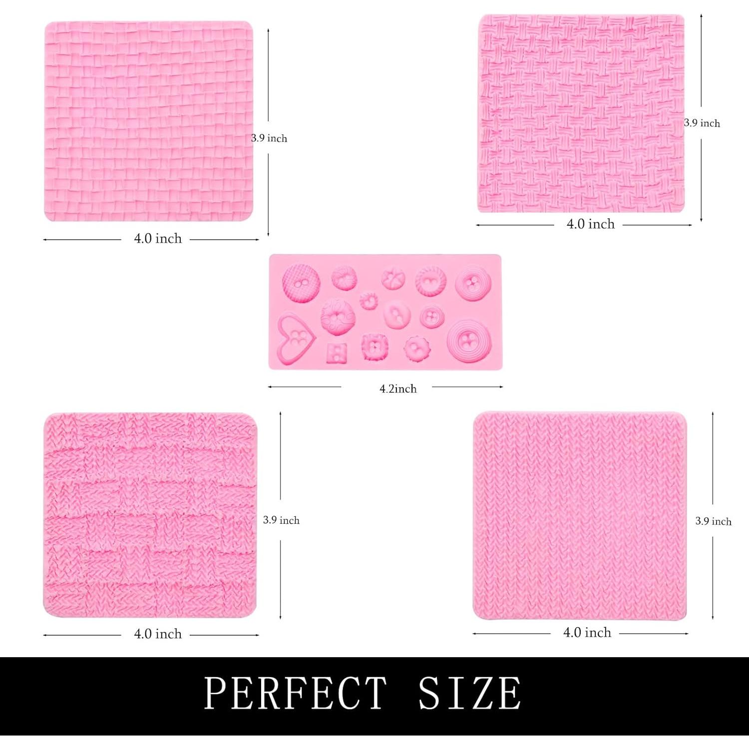 Moldes de Silicona para Fondant Muyulin - 5 Piezas para Pasteles