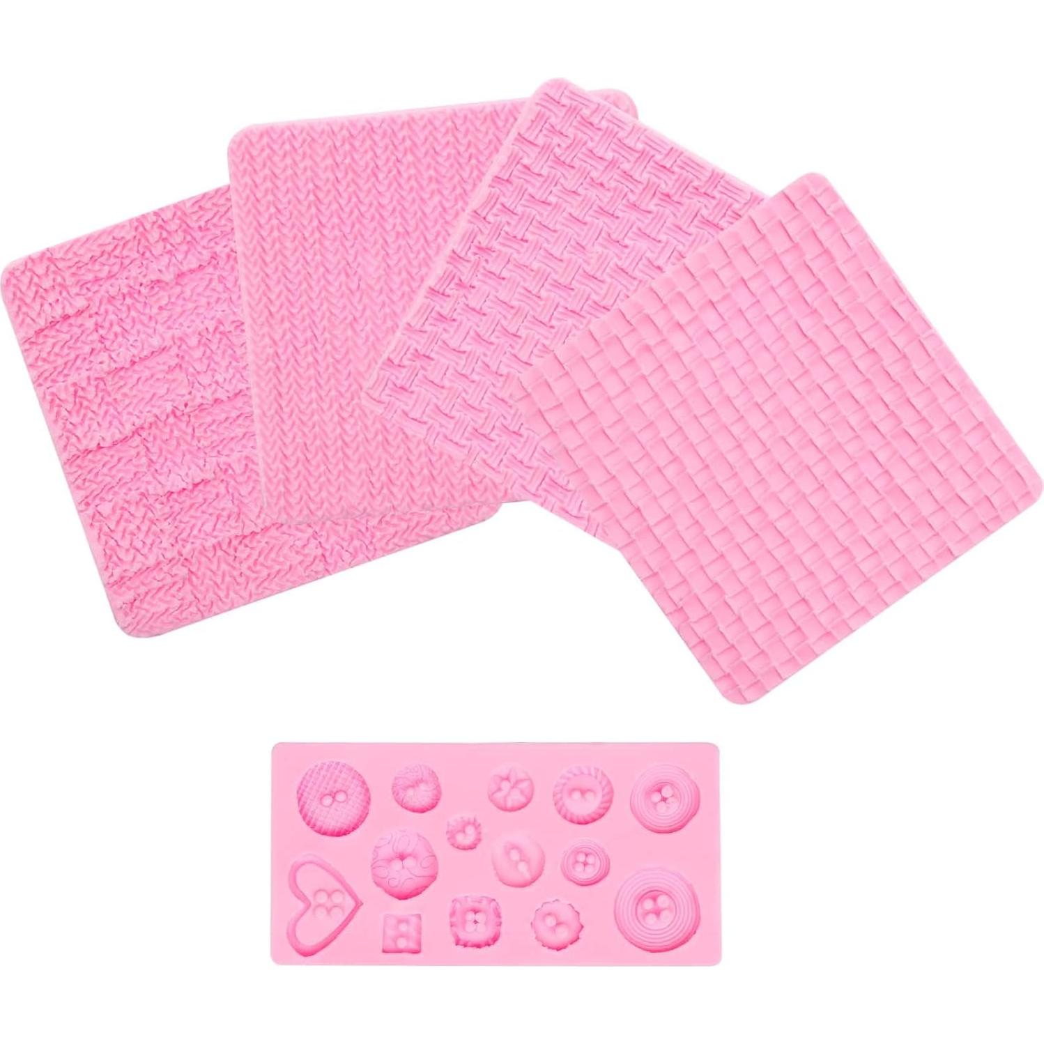 Moldes de Silicona para Fondant Muyulin - 5 Piezas para Pasteles