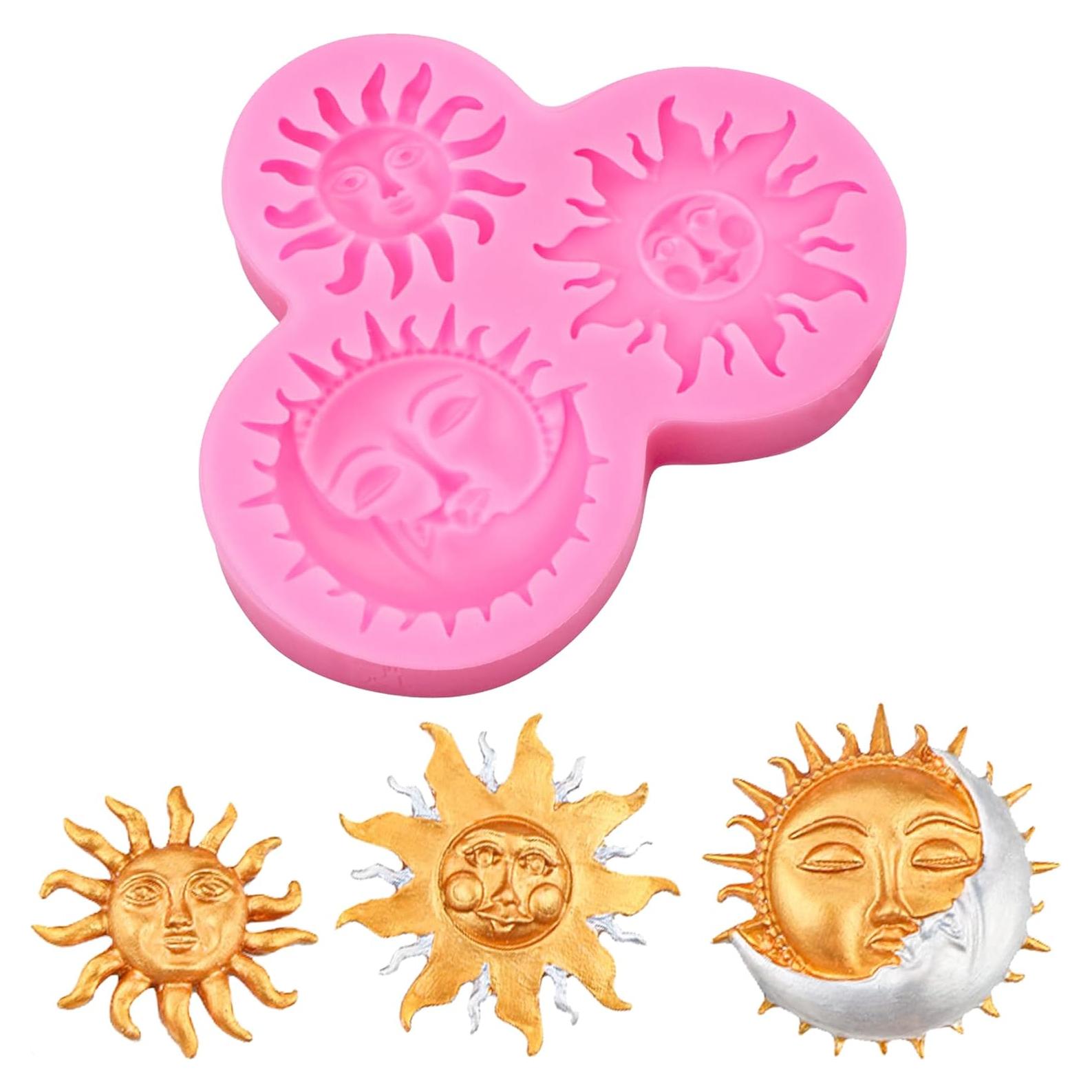 Molde de Silicona para Fondant Sol y Luna Heyiminy Rosa