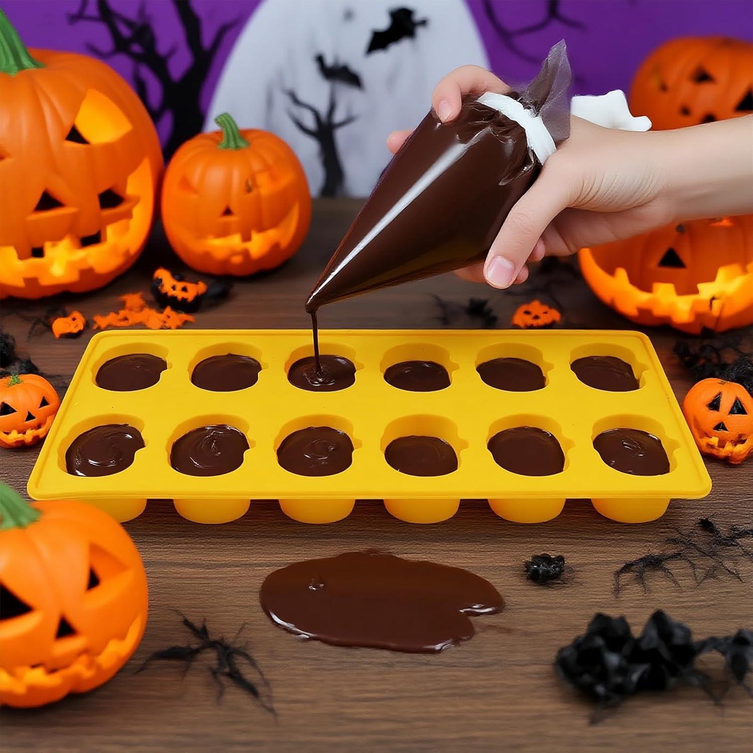 Molde de Silicona para Chocolate Dootafy - Calabaza 3 Piezas