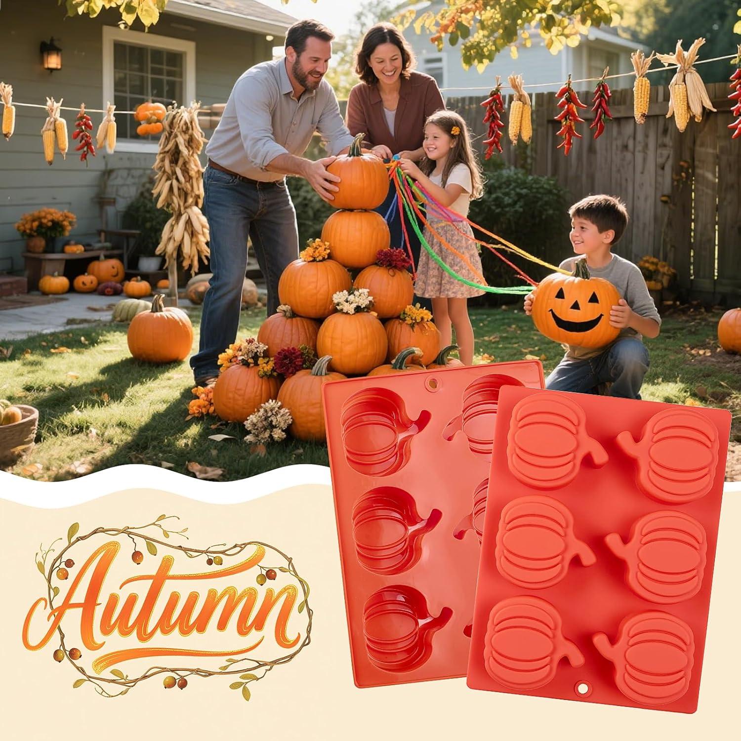 Moldes de Silicona en Forma de Calabaza Yomvzake - 2 Piezas