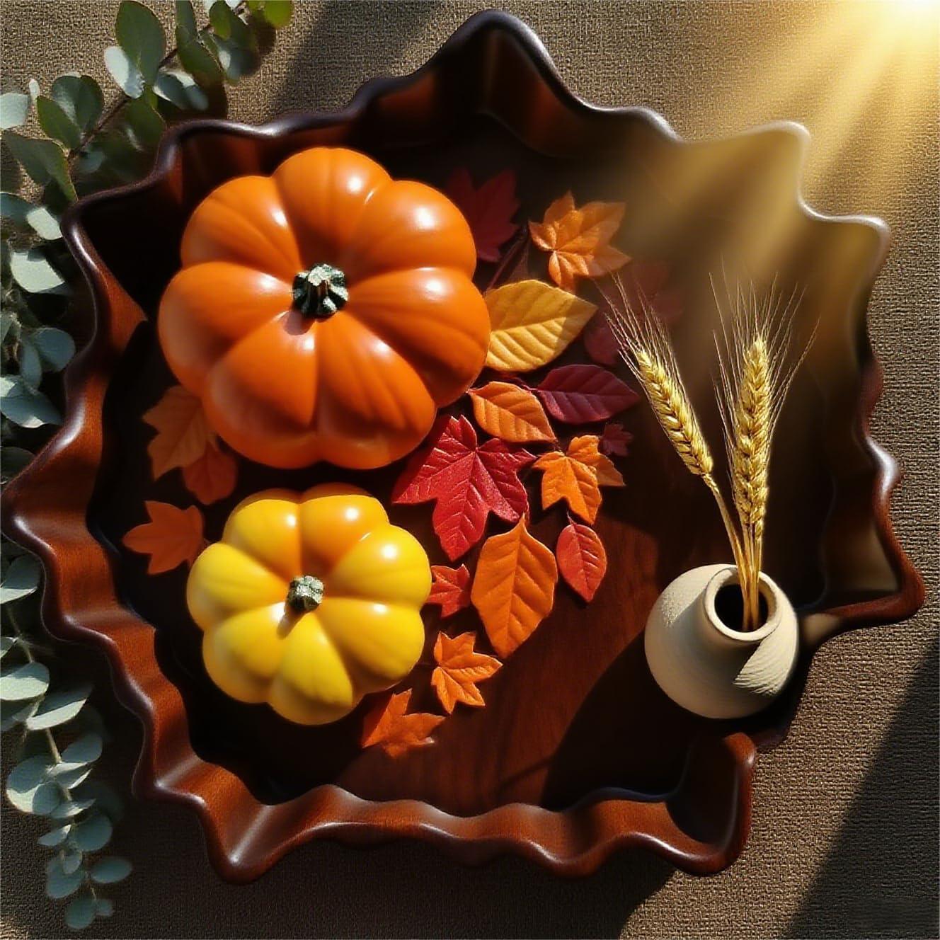 Moldes de Silicona Halloween LZEDIRA 4 Pcs Calabaza y Hoja