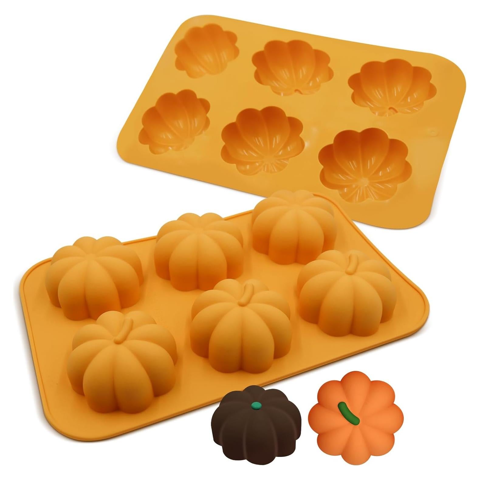 Paquete de 2 Moldes de Silicona de Calabaza Firleayo