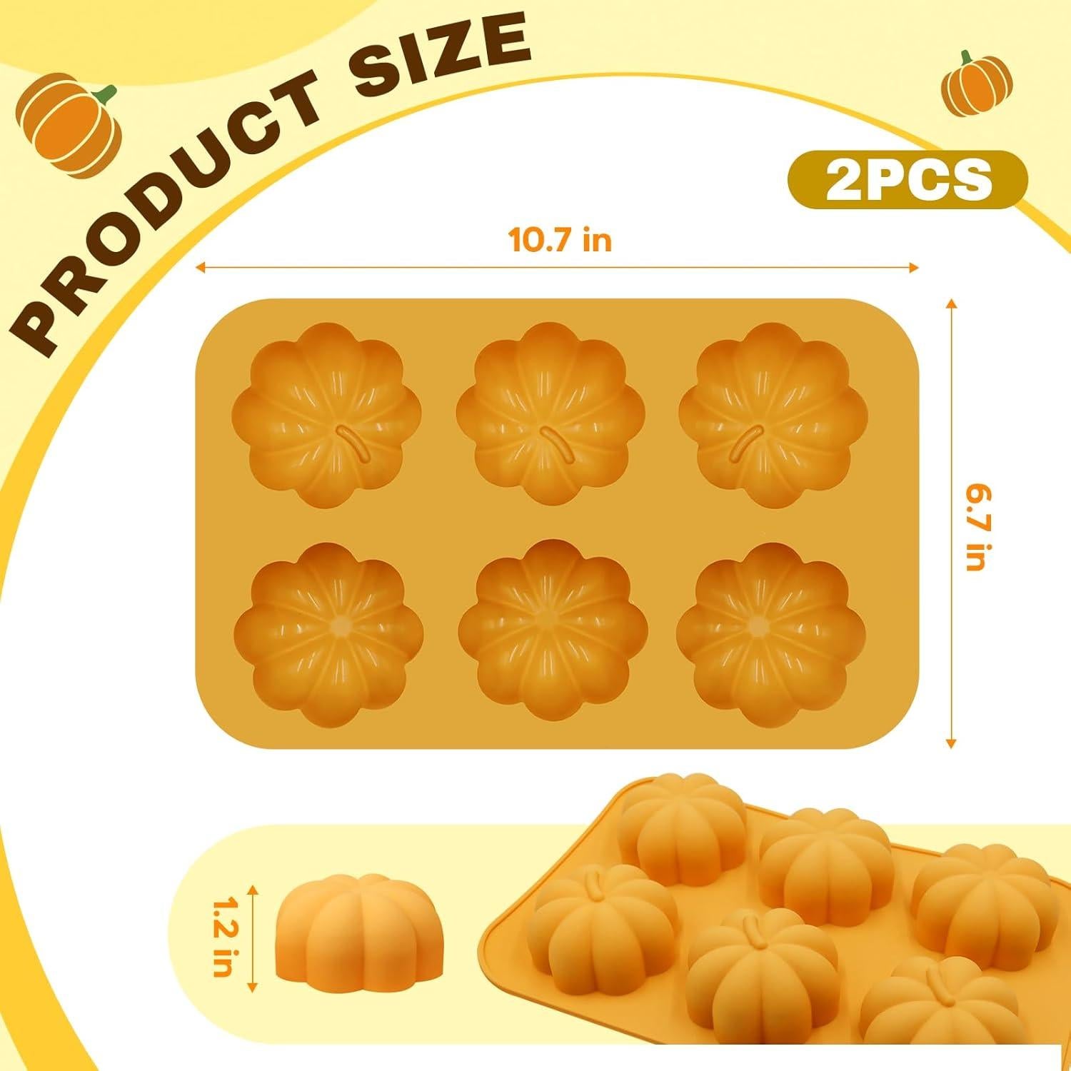 Paquete de 2 Moldes de Silicona de Calabaza Firleayo