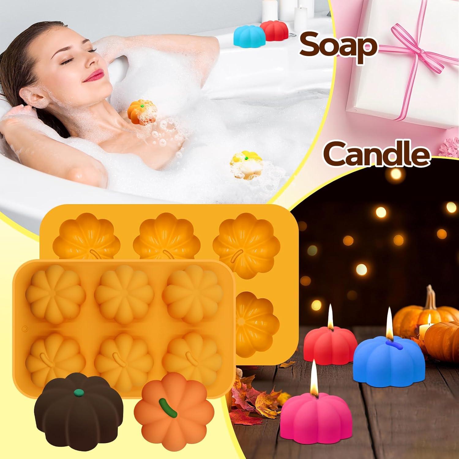 Paquete de 2 Moldes de Silicona de Calabaza Firleayo