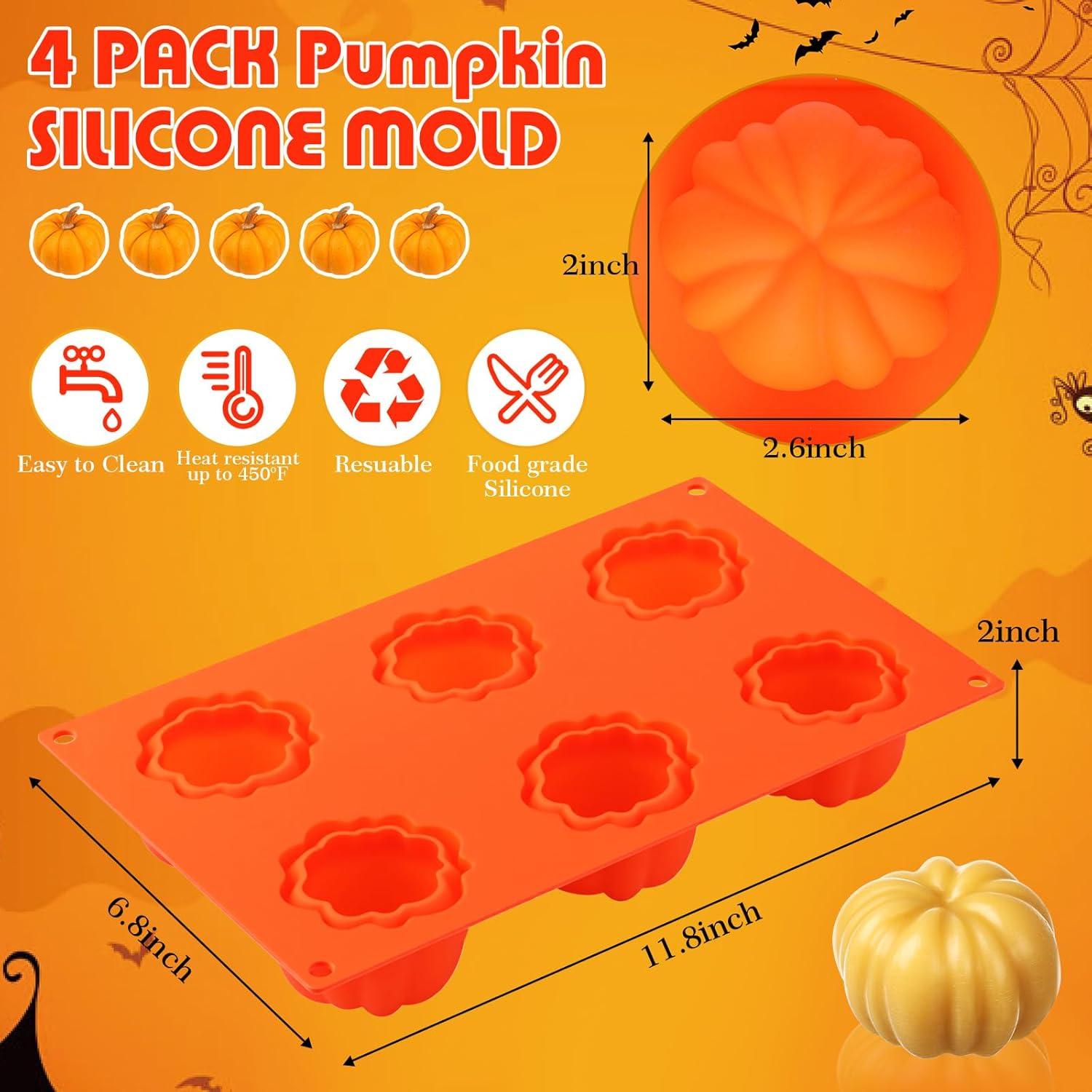 Juego de 4 Moldes de Silicona de Calabaza Teenyyou 3D