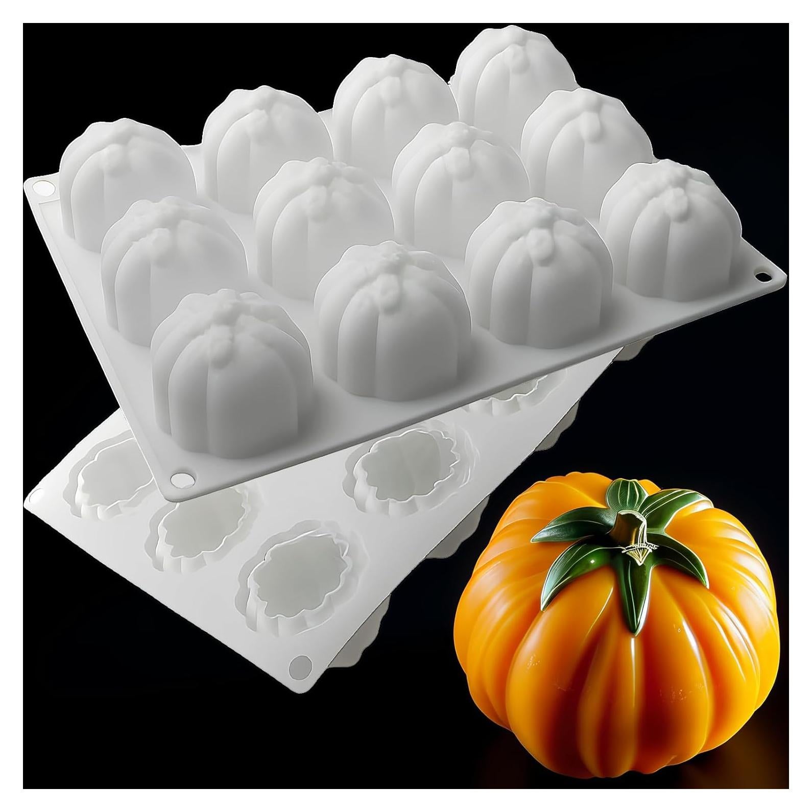 Molde de Silicona 3D Calabaza LLPMutu 12 Cavidades