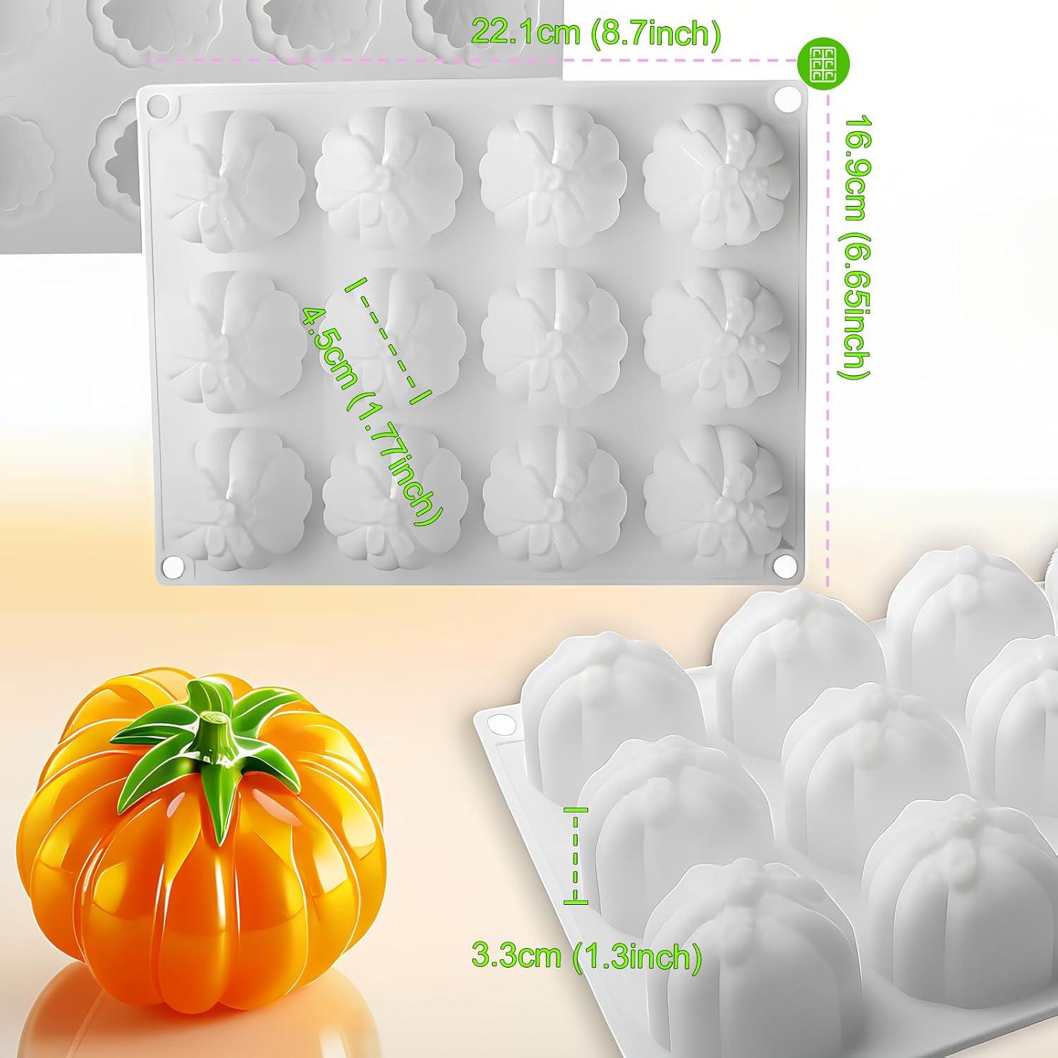 Molde de Silicona 3D Calabaza LLPMutu 12 Cavidades