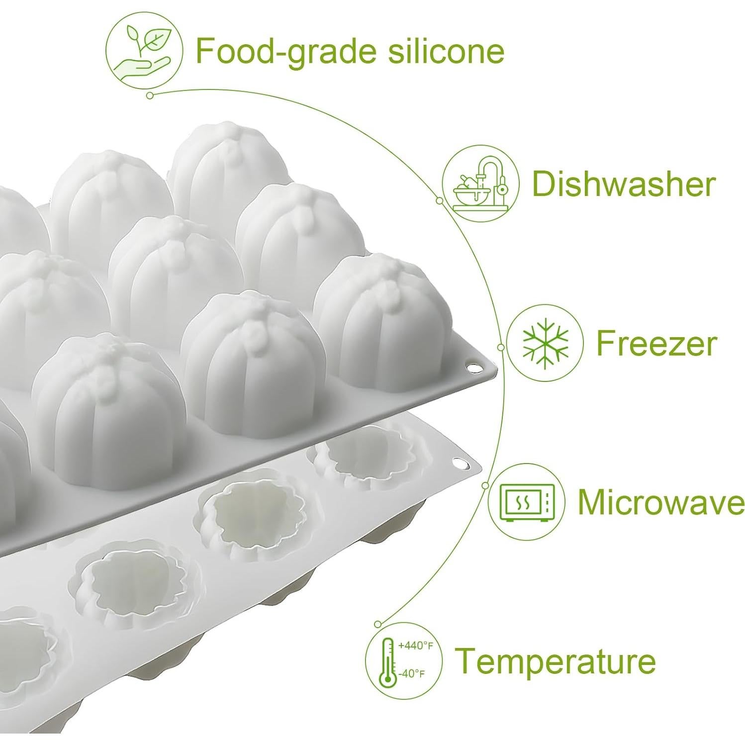 Molde de Silicona 3D Calabaza LLPMutu 12 Cavidades