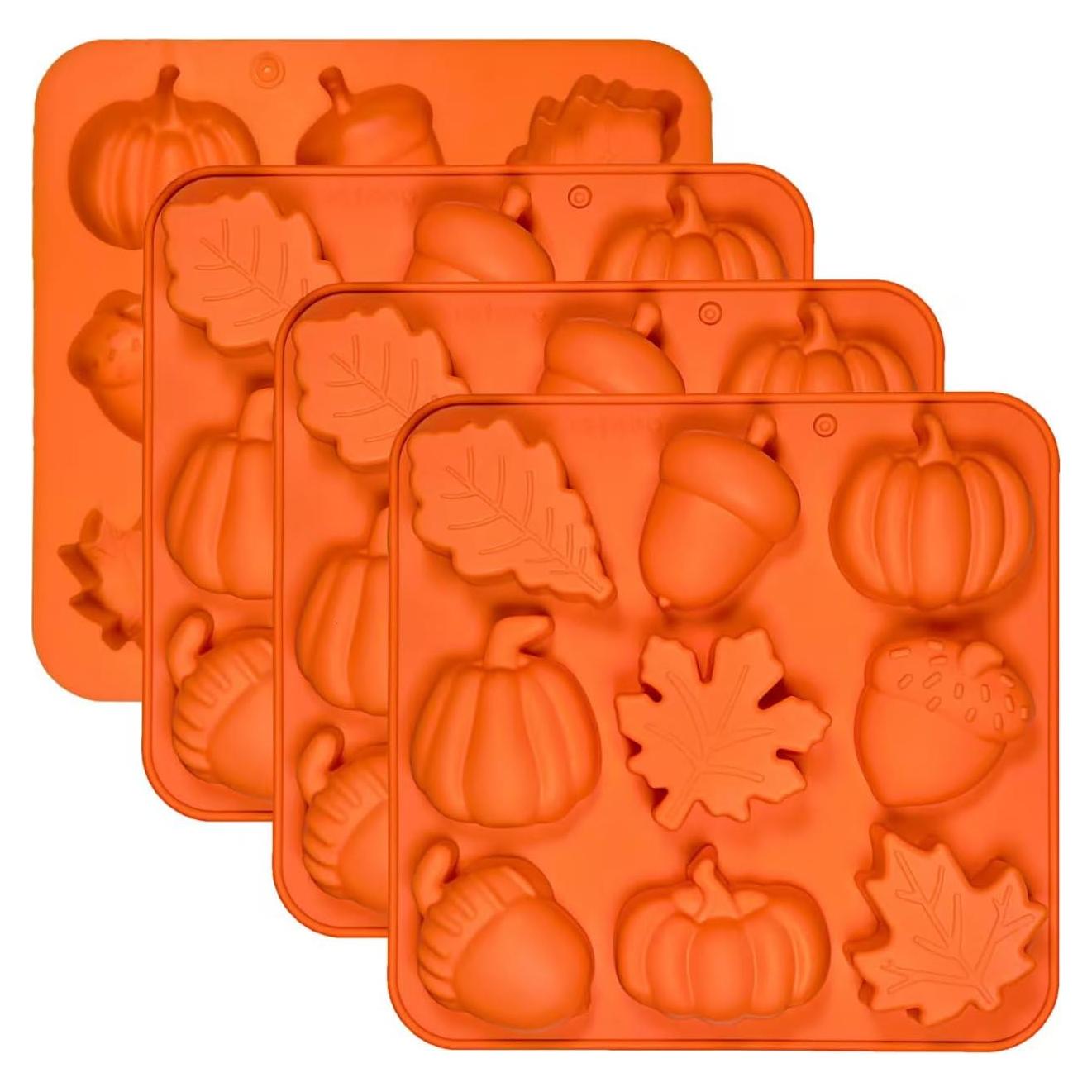 Molde de Silicona de Calabaza 4 Piezas Apiocmy 3D Otoño