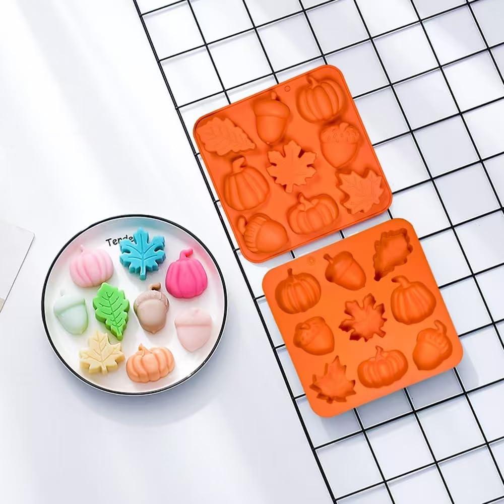 Molde de Silicona de Calabaza 4 Piezas Apiocmy 3D Otoño