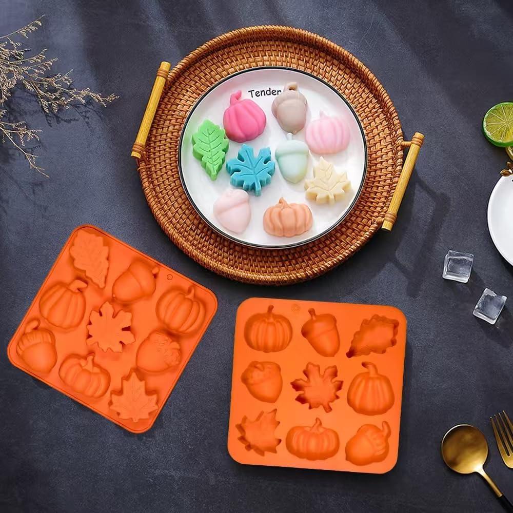 Molde de Silicona de Calabaza 4 Piezas Apiocmy 3D Otoño