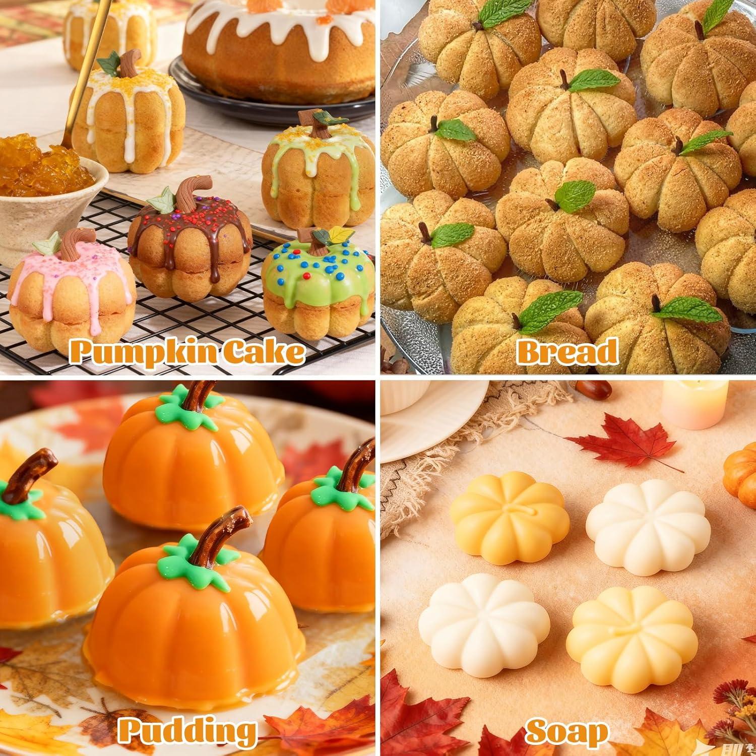 Molde de Silicona de Calabaza Morofme 2 Pcs para Postres