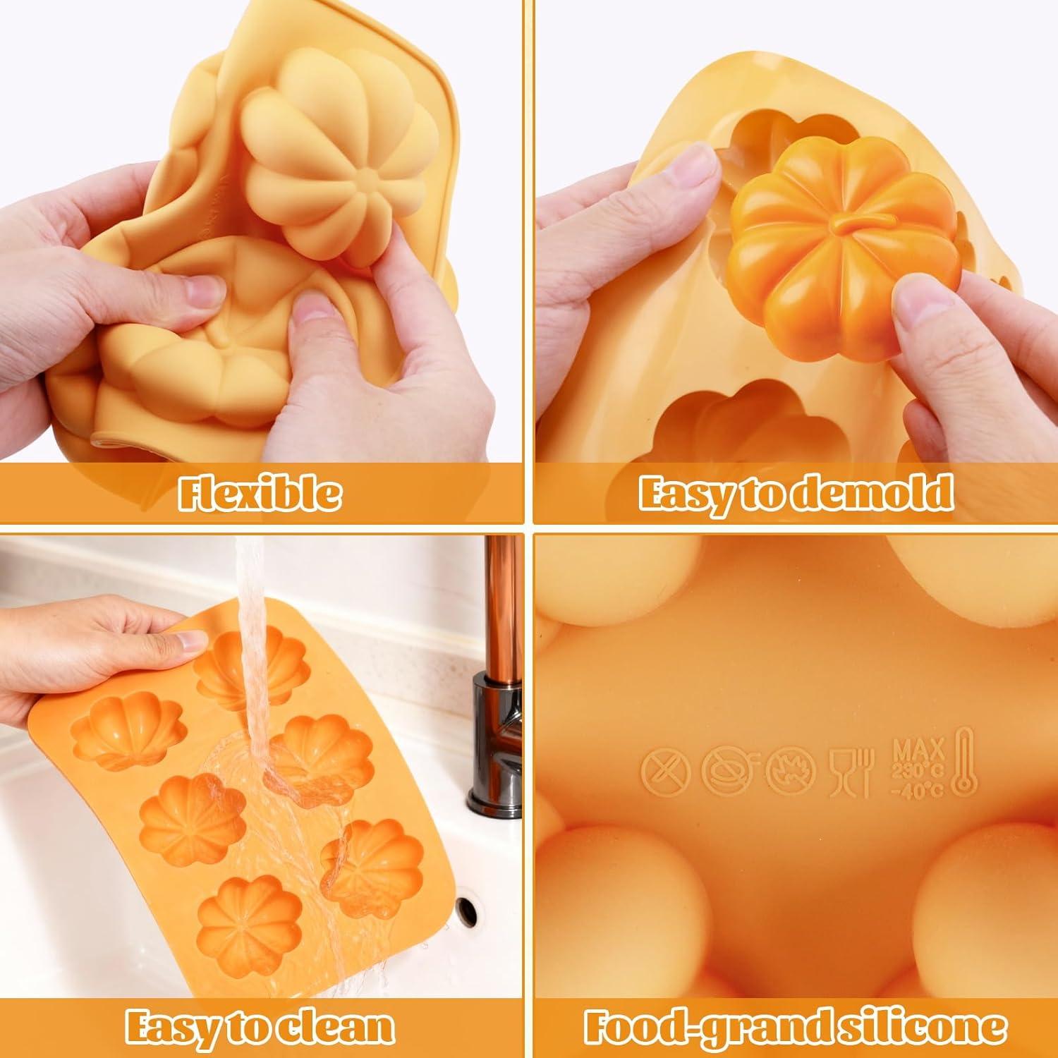 Molde de Silicona de Calabaza Morofme 2 Pcs para Postres