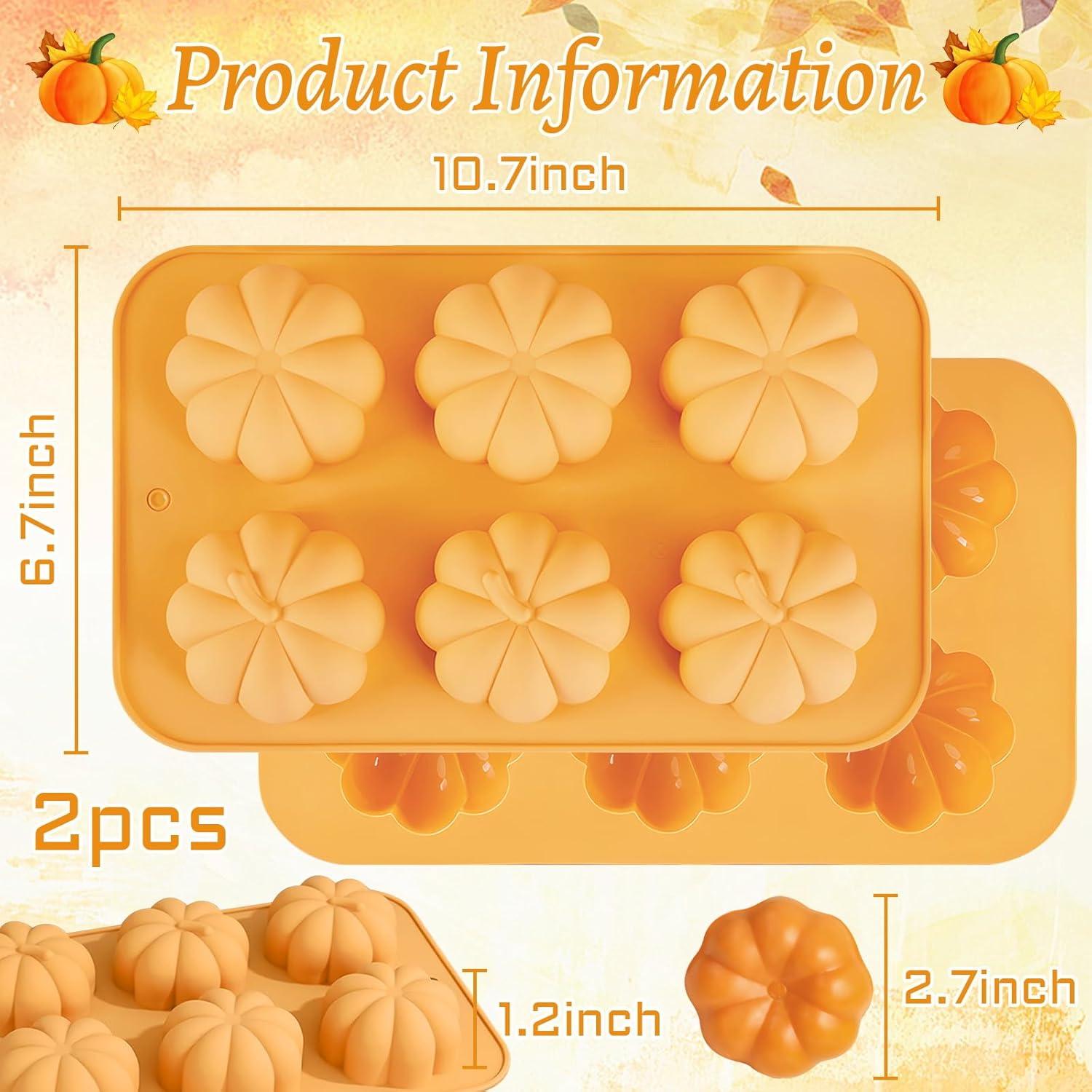 Molde de Silicona de Calabaza Morofme 2 Pcs para Postres