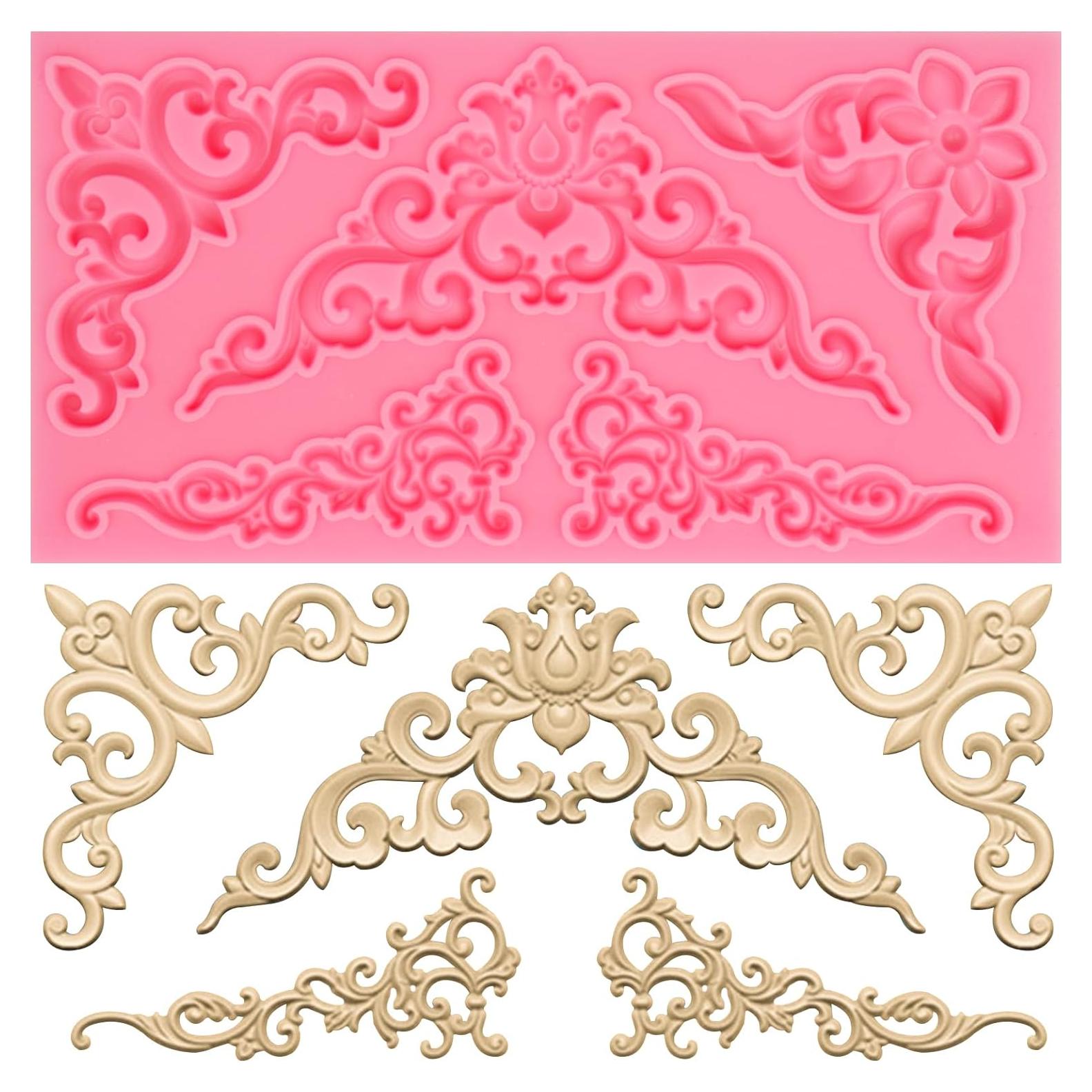 Molde de Silicona Barroca Rosa Octallow para Pasteles y Cupcakes