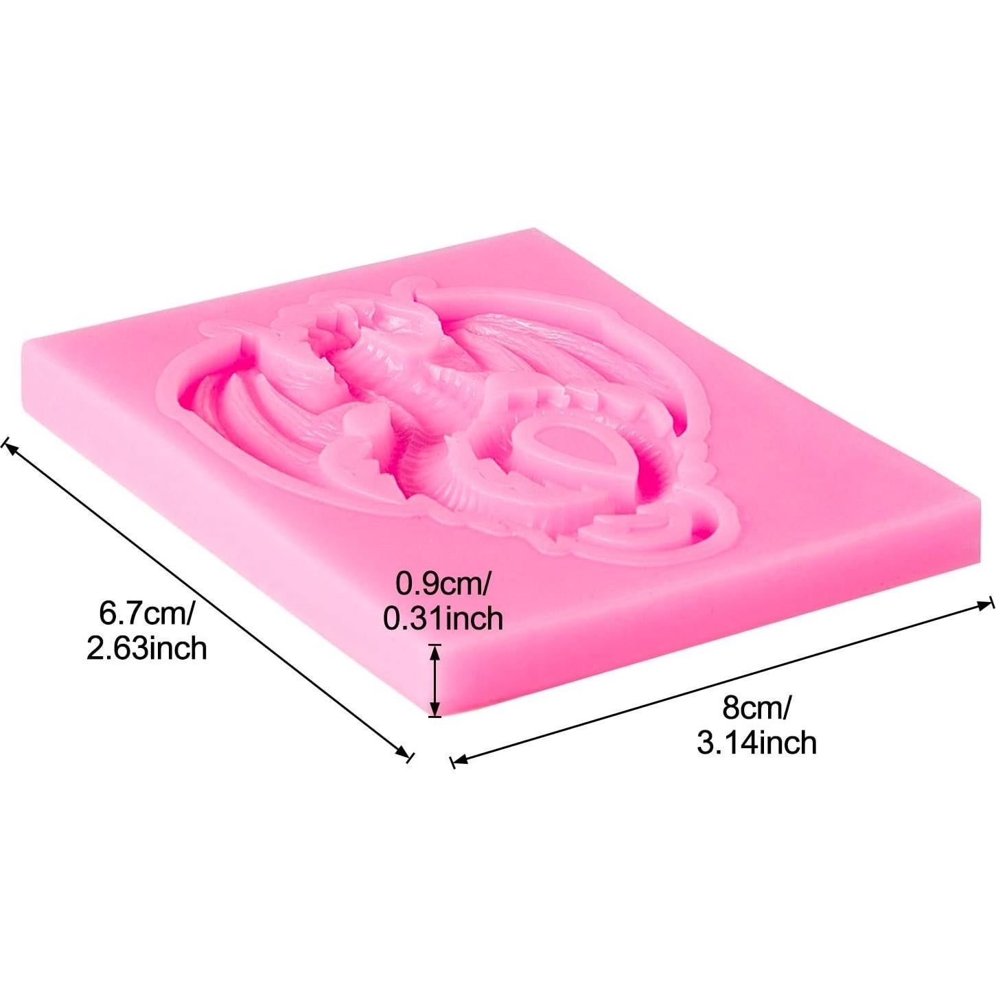 Molde de Silicona Dragón Rosa Boao 2 Piezas Reutilizable