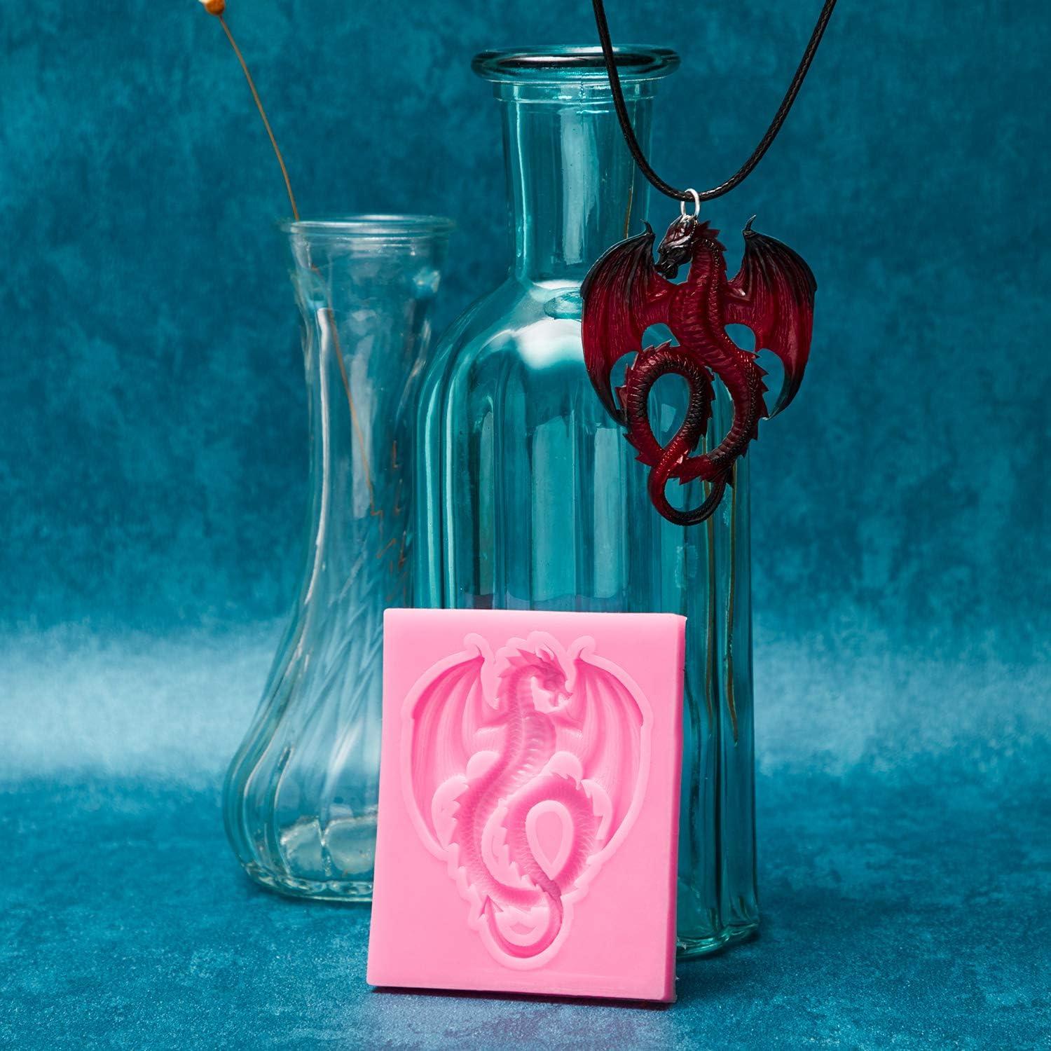 Molde de Silicona Dragón Rosa Boao 2 Piezas Reutilizable