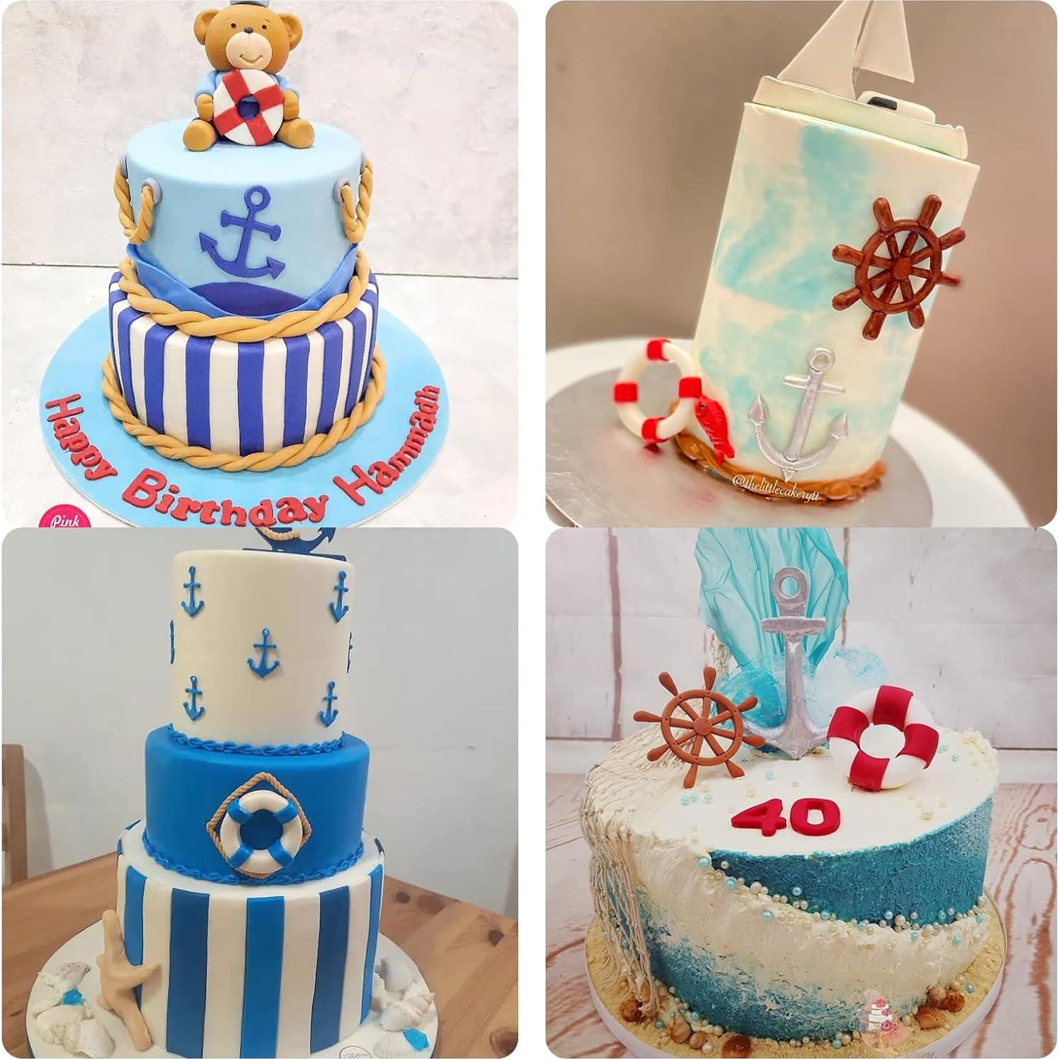 Moldes de Fondant de Silicona Acvcatto Ancla y Timón 2 Piezas