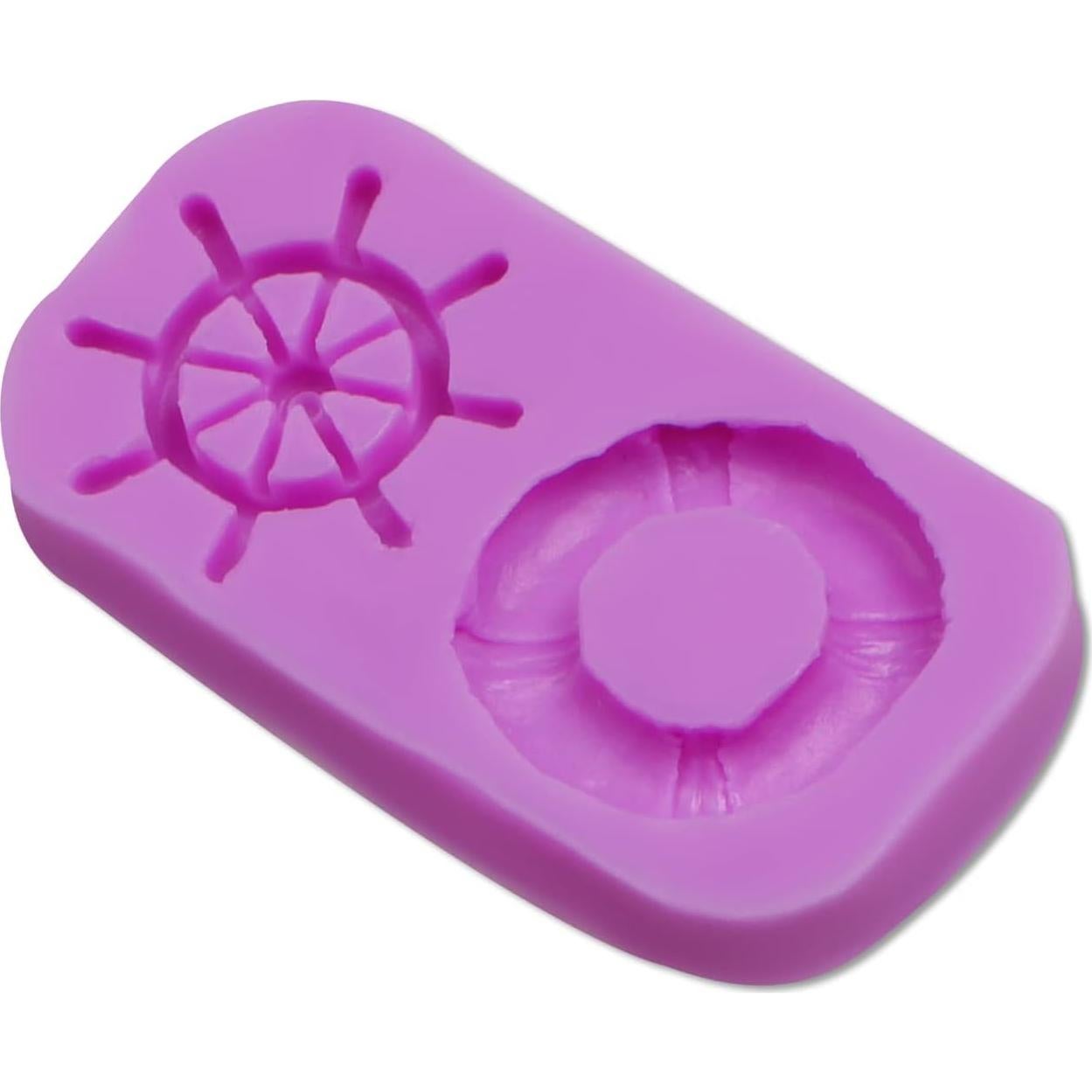 Moldes de Fondant de Silicona Acvcatto Ancla y Timón 2 Piezas