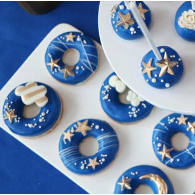 Molde de Silicona RHLOVY Luna y Estrella para Pasteles 2 Pcs