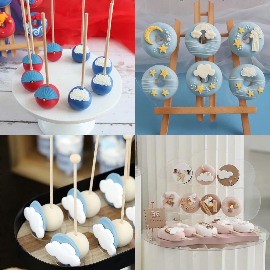 Molde de Silicona RHLOVY Luna y Estrella para Pasteles 2 Pcs