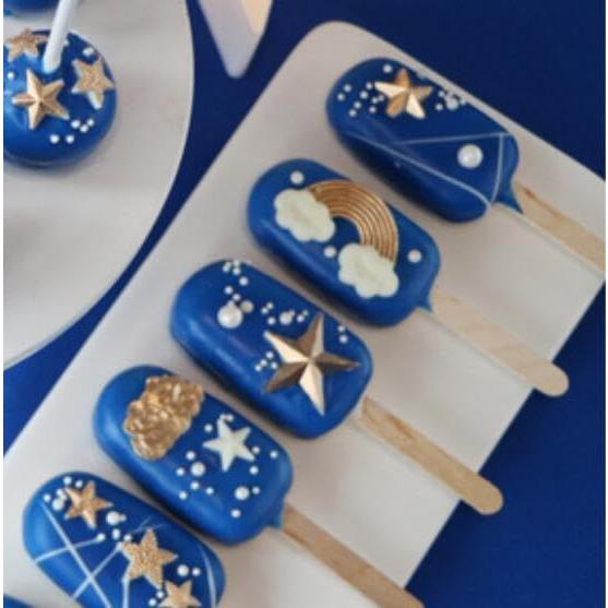 Molde de Silicona RHLOVY Luna y Estrella para Pasteles 2 Pcs