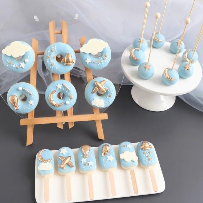 Molde de Silicona RHLOVY Luna y Estrella para Pasteles 2 Pcs