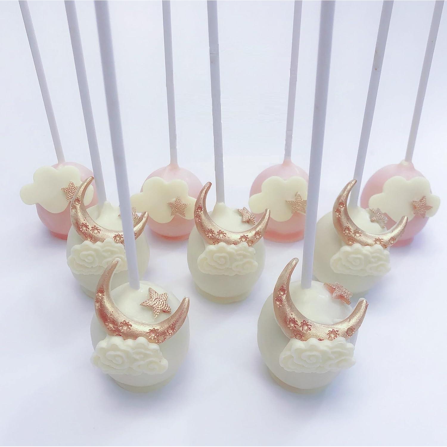 Molde de Silicona RHLOVY Luna y Estrella para Pasteles 2 Pcs