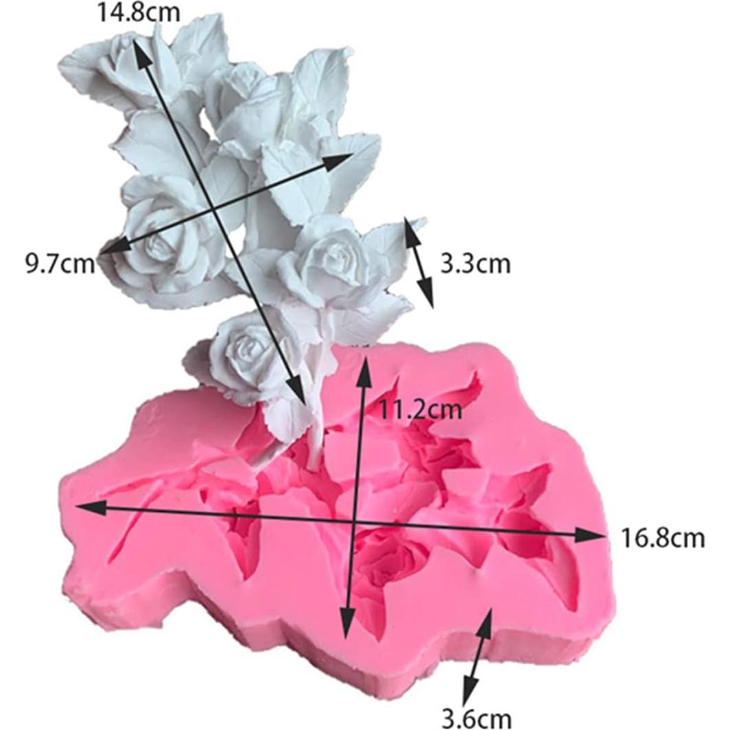 Molde de Silicona Rosa 3D NINEXY para Pasteles y Resina