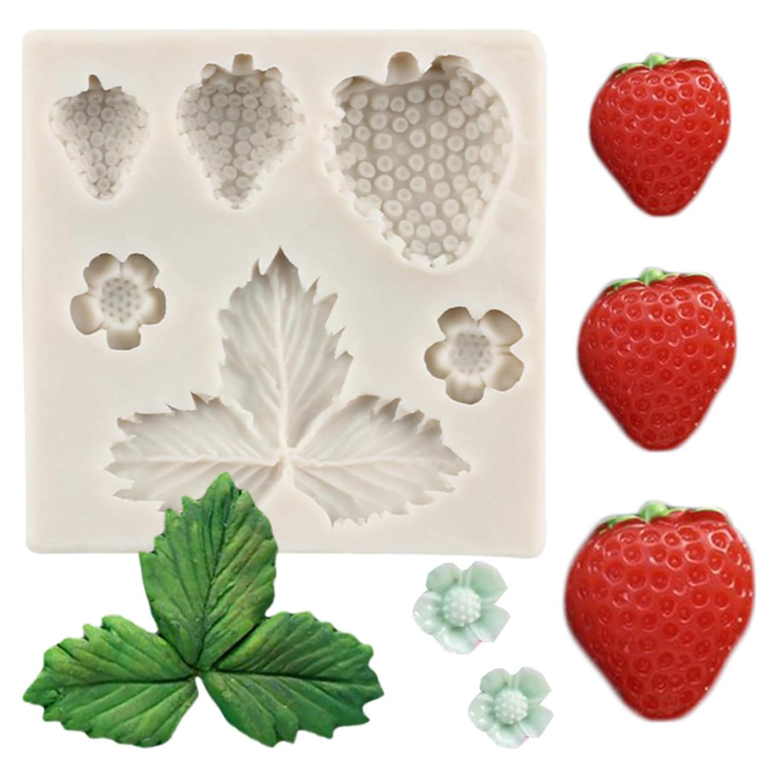 Molde de Silicona para Fondant de Fresa MINFEIDMS 8x7 cm