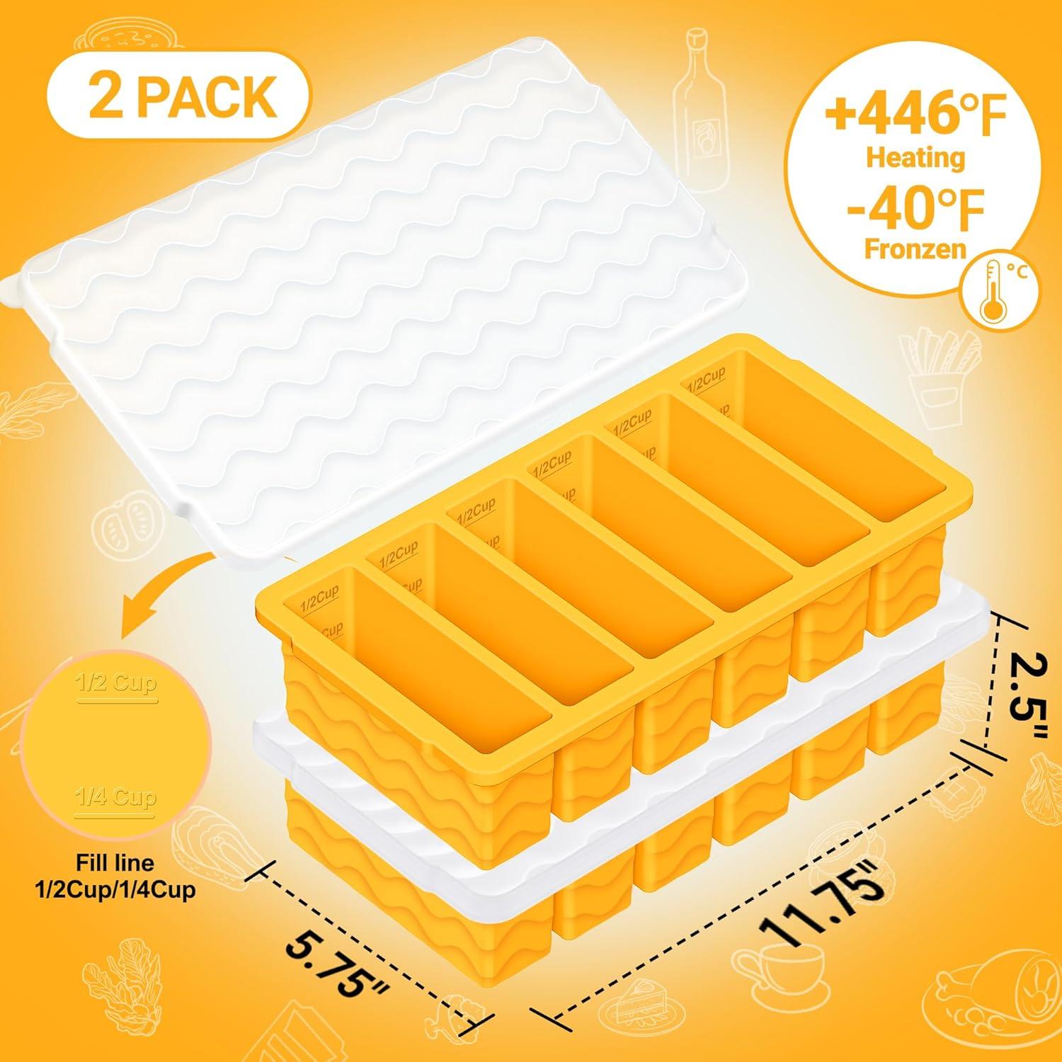 Moldes de Silicona Aopigavi 2-Pack 12 Porciones 125 mL