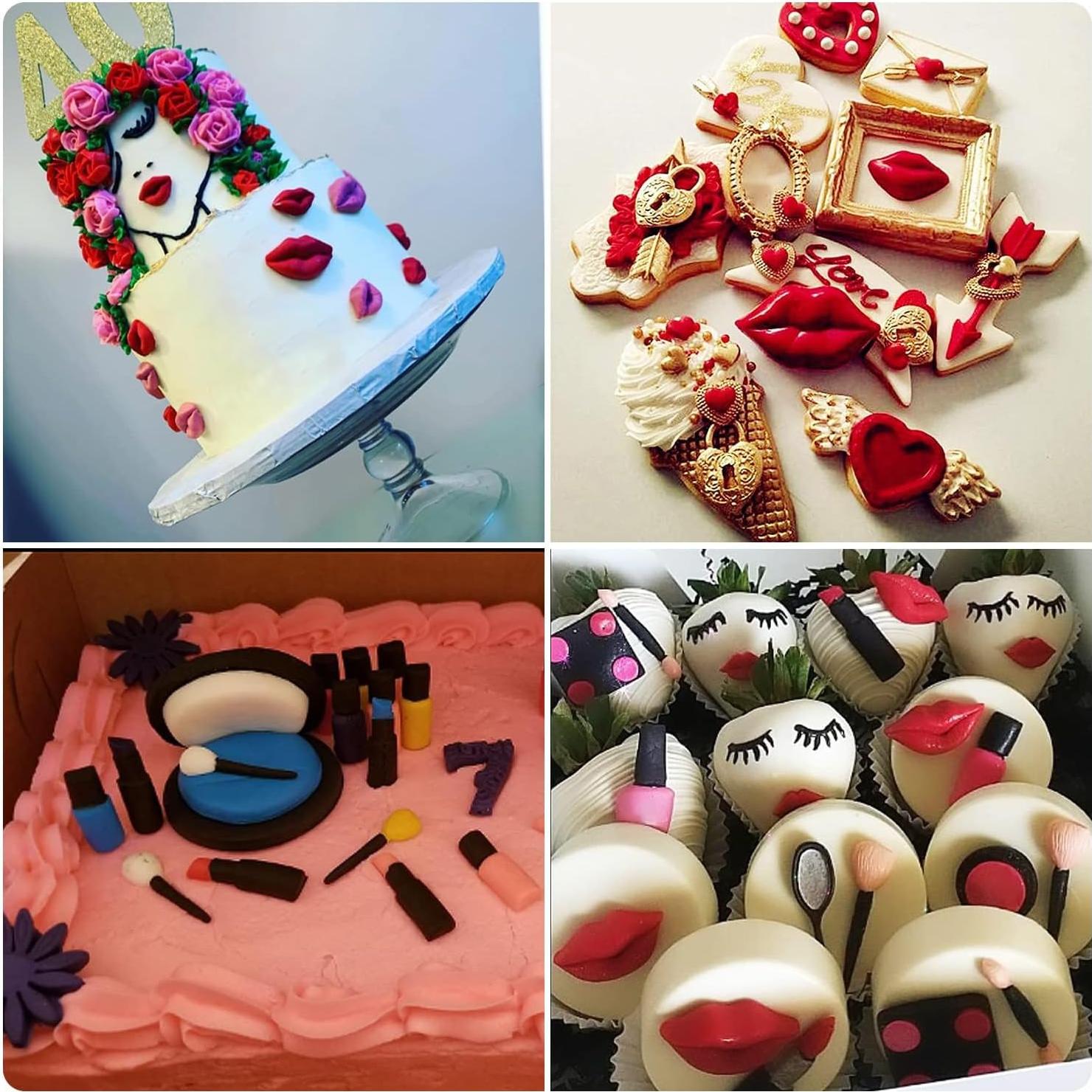 Moldes de Silicona para Pasteles ZiXiang - Tema Maquillaje 5 Piezas