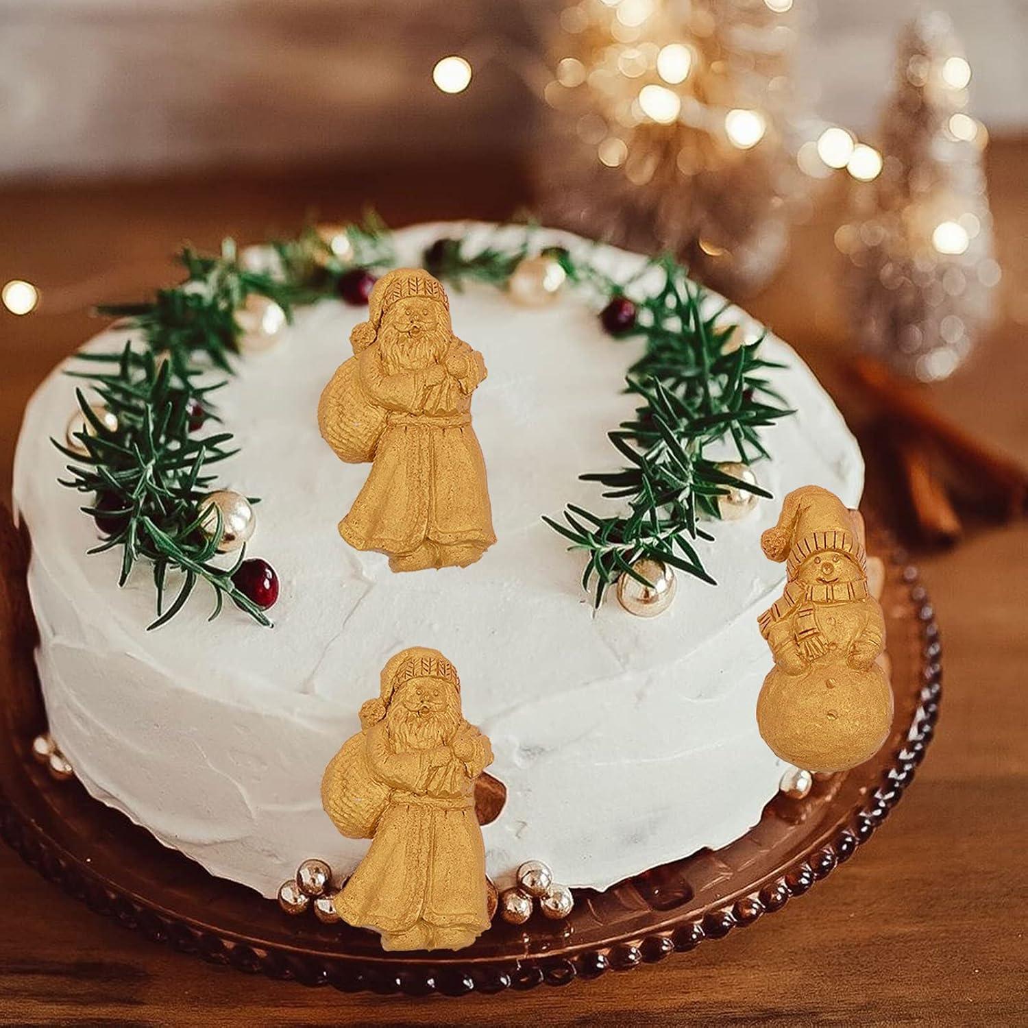 Molde de Silicona para Fondant Navidad Muyulin - Santa, Ángel, Muñeco de Nieve