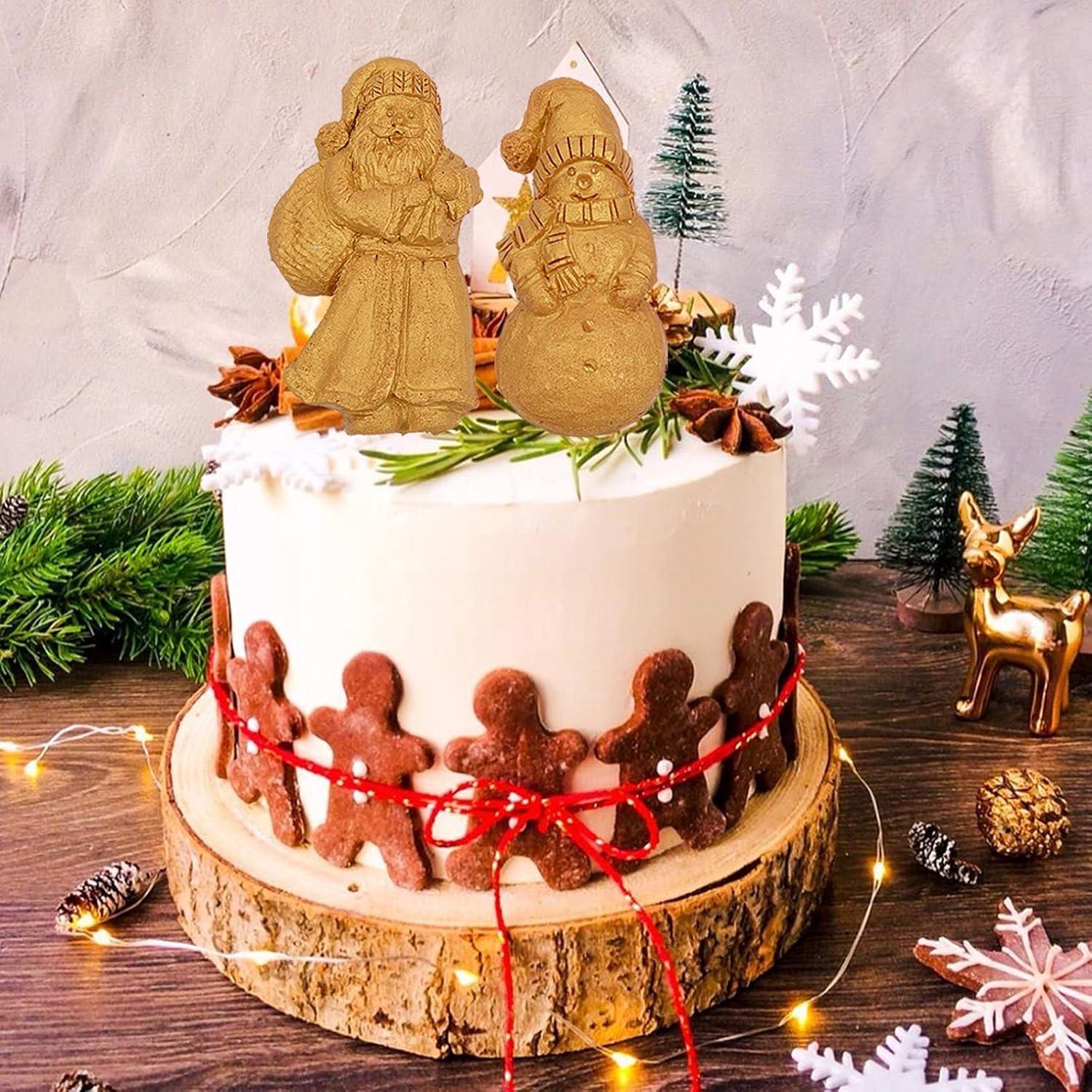 Molde de Silicona para Fondant Navidad Muyulin - Santa, Ángel, Muñeco de Nieve