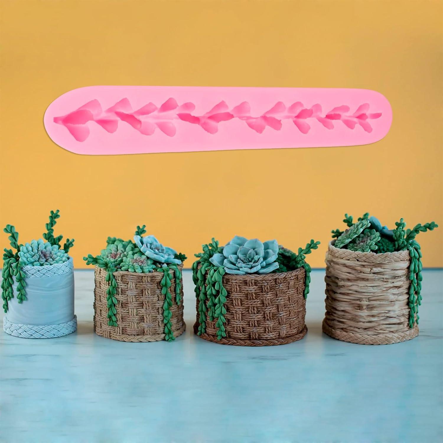 Moldes de Silicona para Fondant LCcakem - 4 Hojas Suculentas