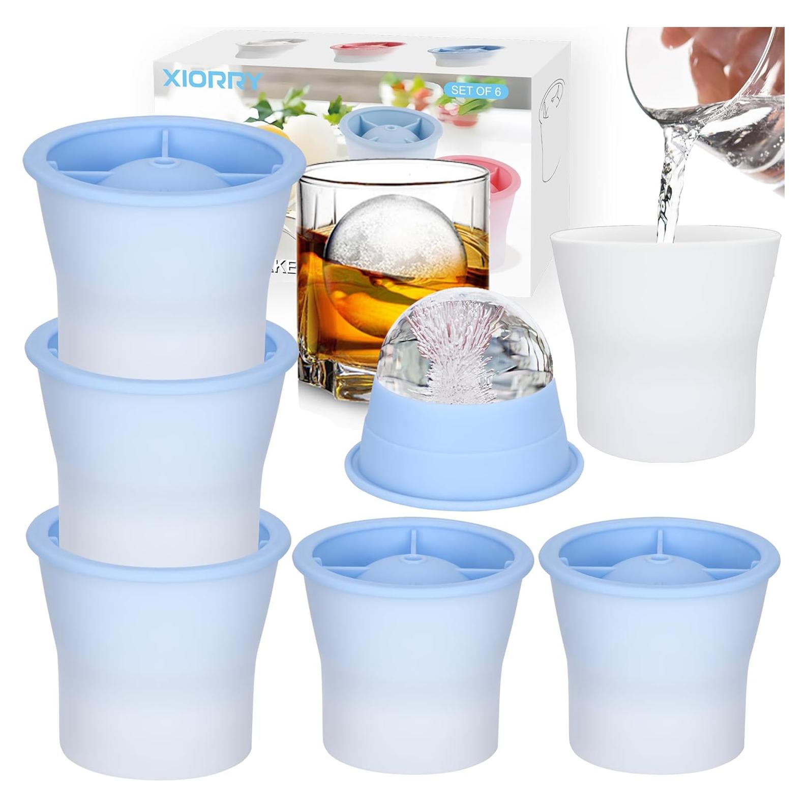 Molde de Hielo Esférico XIORRY 6 PCS Silicona Azul