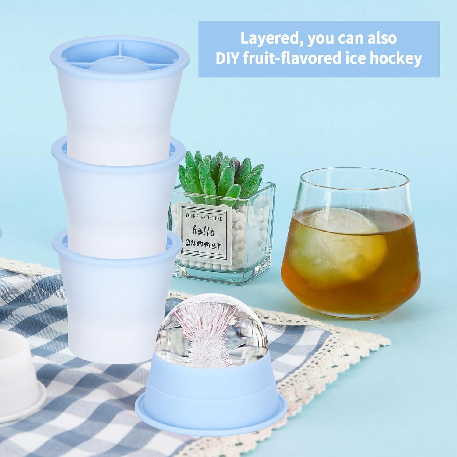 Molde de Hielo Esférico XIORRY 6 PCS Silicona Azul