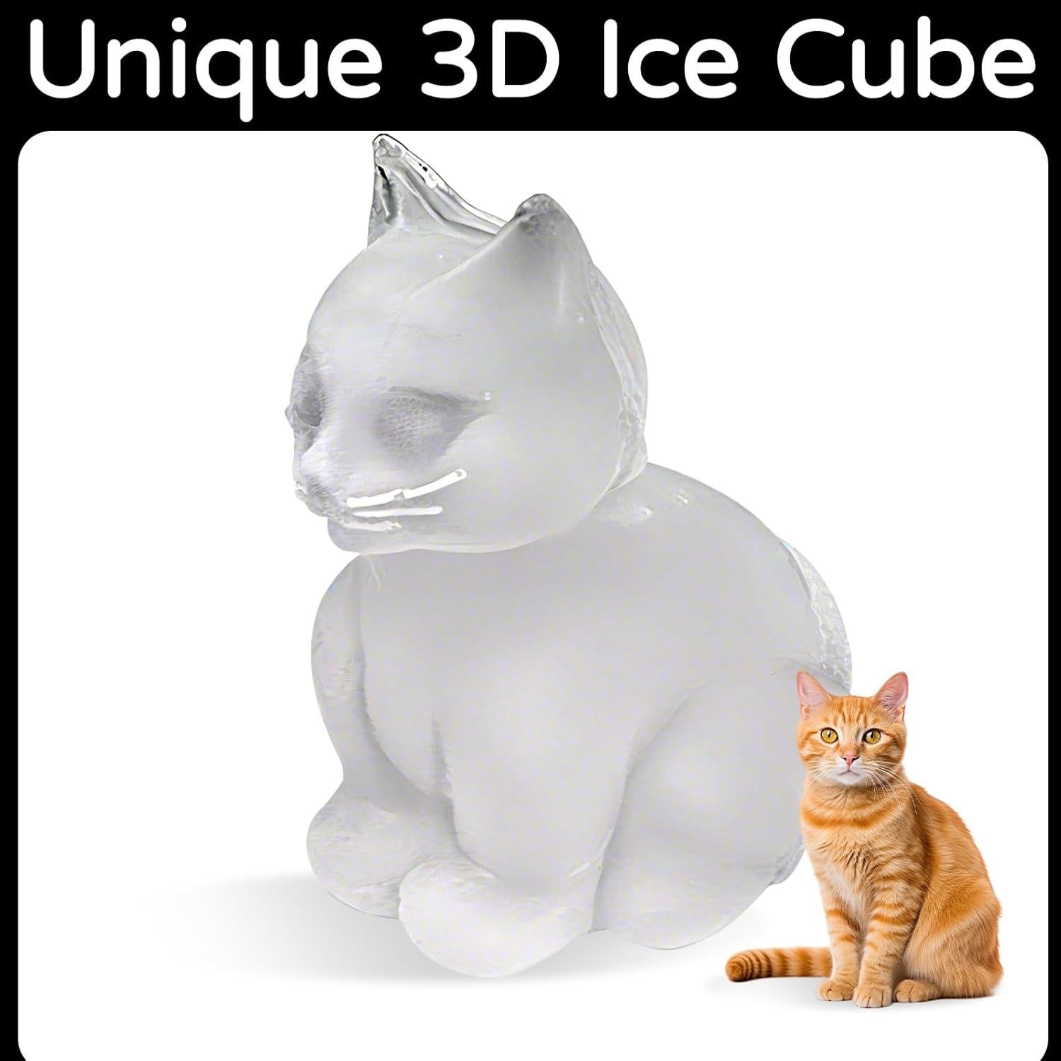 Molde de Hielo en Silicona Gato 3D BOBORedjia - 18.5x10.8 cm