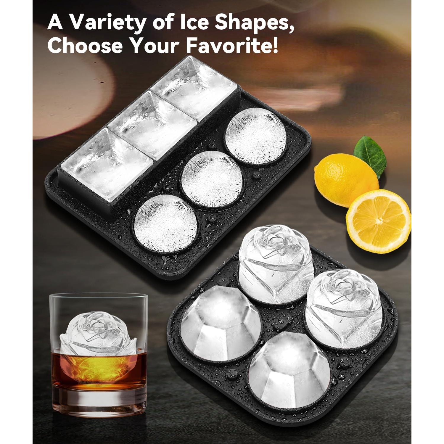 Bandeja de Hielo Grande AMFOCUS con Tapa - Silicona Libre de BPA