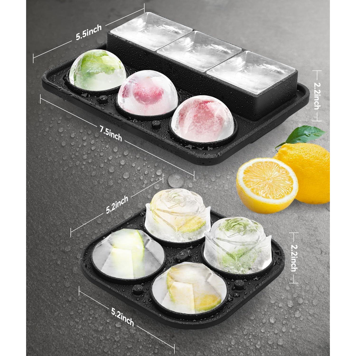 Bandeja de Hielo Grande AMFOCUS con Tapa - Silicona Libre de BPA