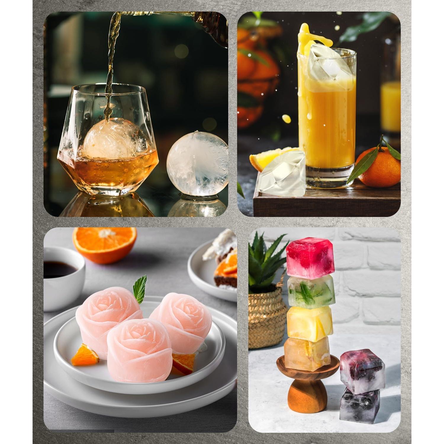 Bandeja de Hielo Grande AMFOCUS con Tapa - Silicona Libre de BPA