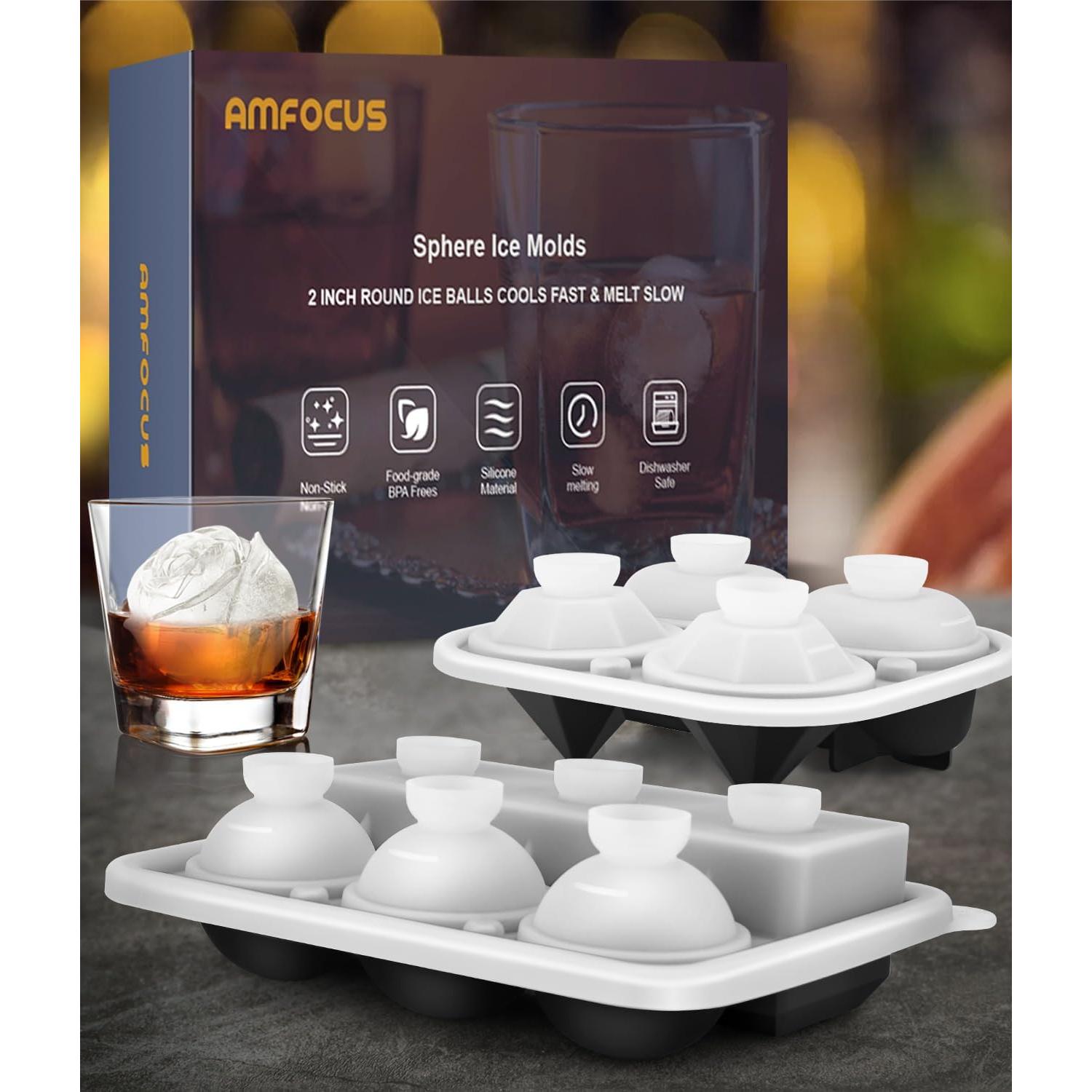 Bandeja de Hielo Grande AMFOCUS con Tapa - Silicona Libre de BPA