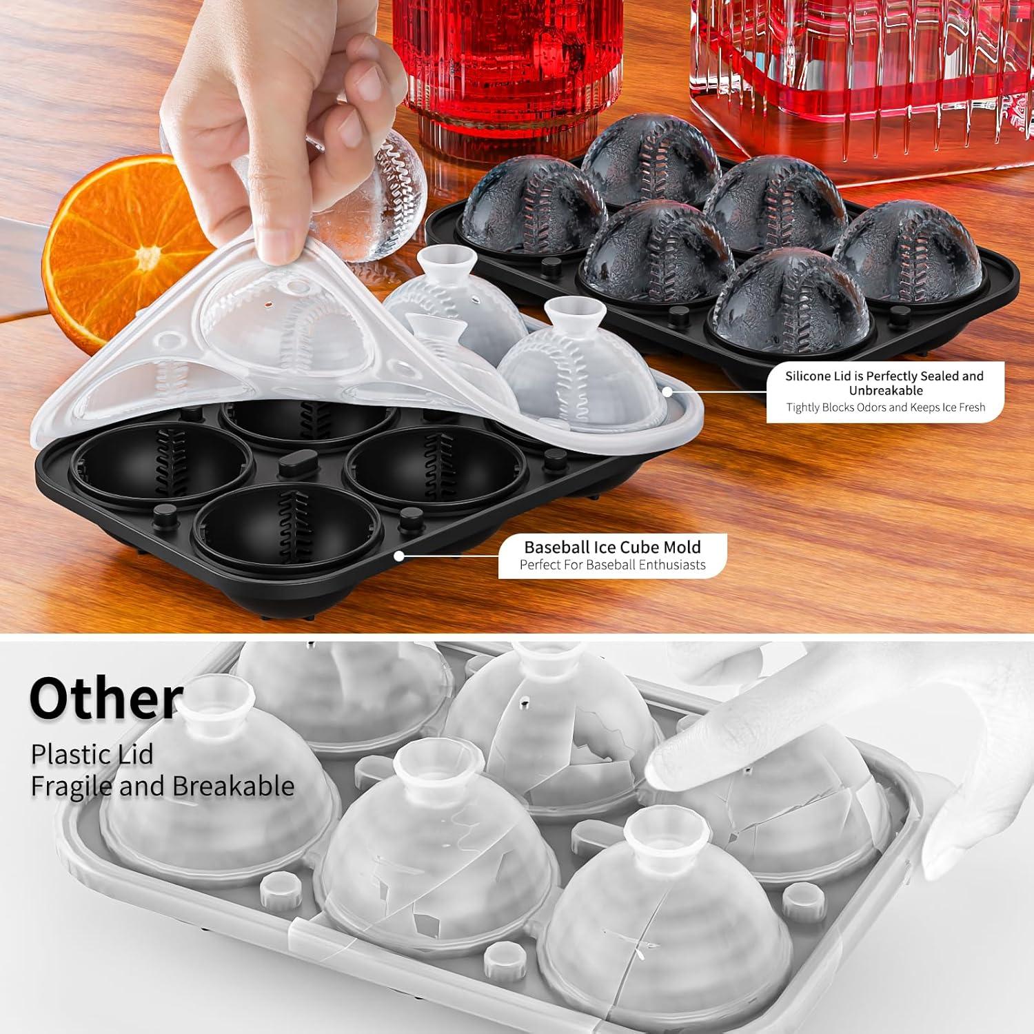Bandeja de Hielo de Béisbol Bongpuda 6 Bolas 5.58 cm Silicona