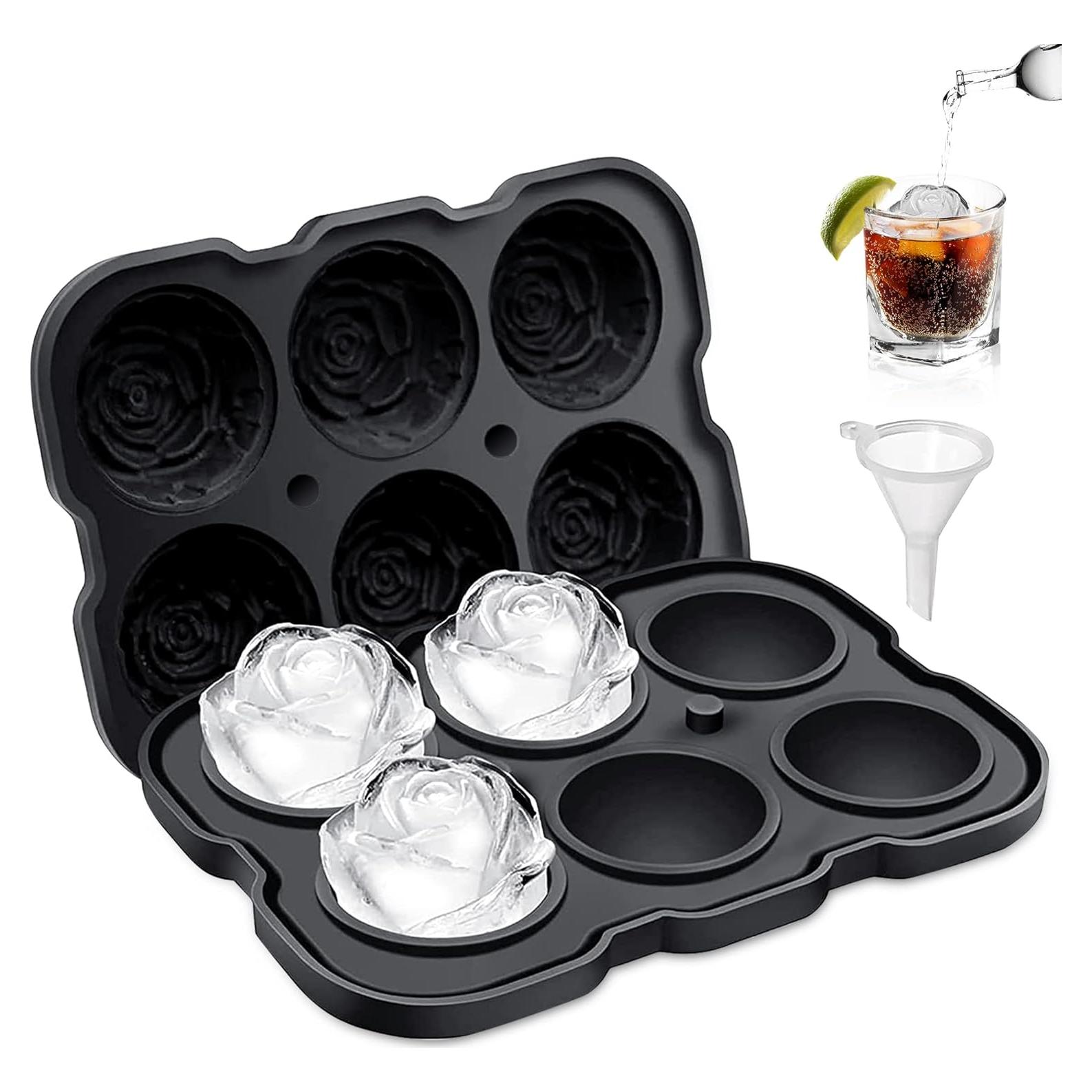 Bandeja de Hielo ZACHDEE de Silicona Rosa 6 Bolas 5.08 cm