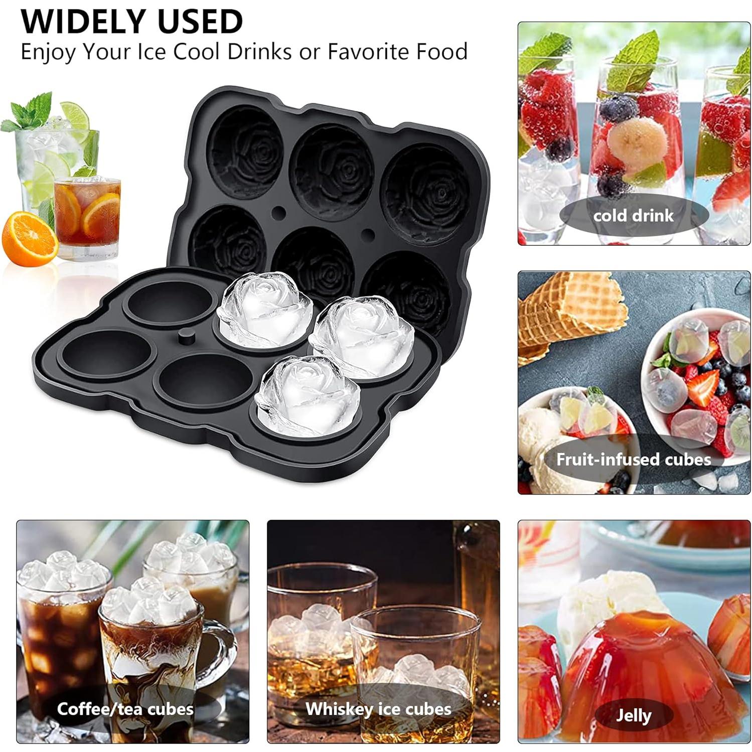 Bandeja de Hielo ZACHDEE de Silicona Rosa 6 Bolas 5.08 cm